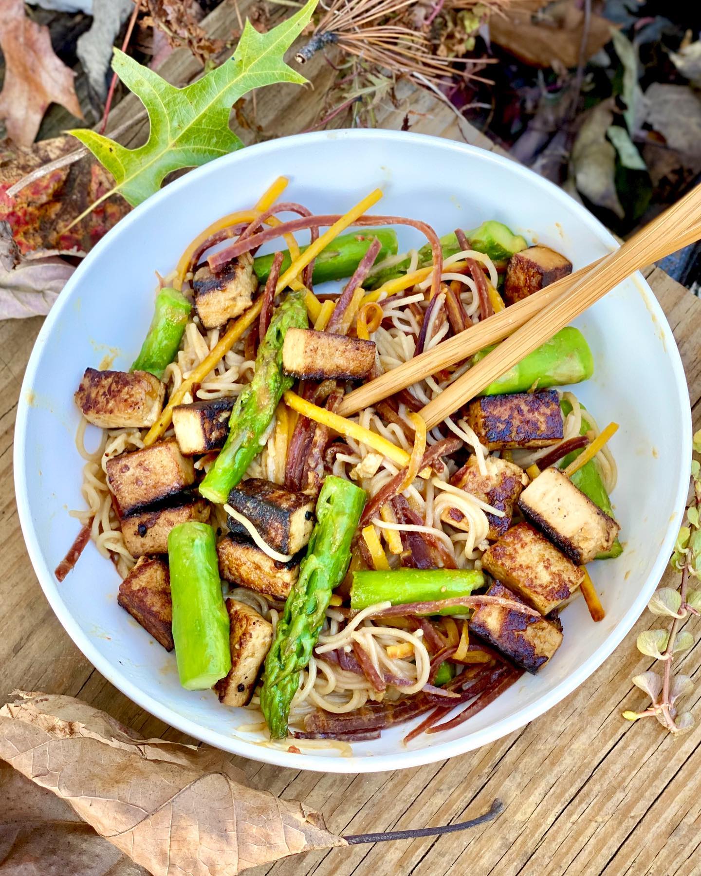 Tangy Tofu Bowl with Peanut Sauce