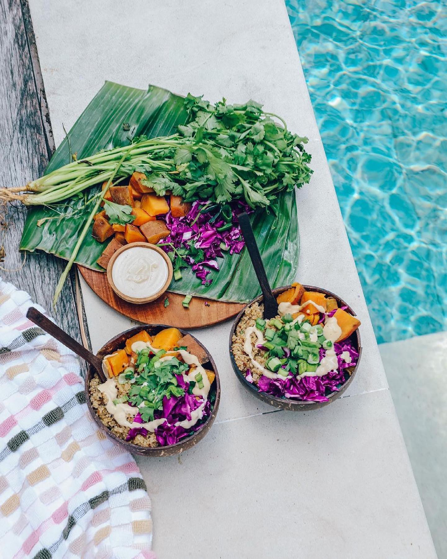Quinoa Sweet Potato Bowls with Creamy Cashew Dressing