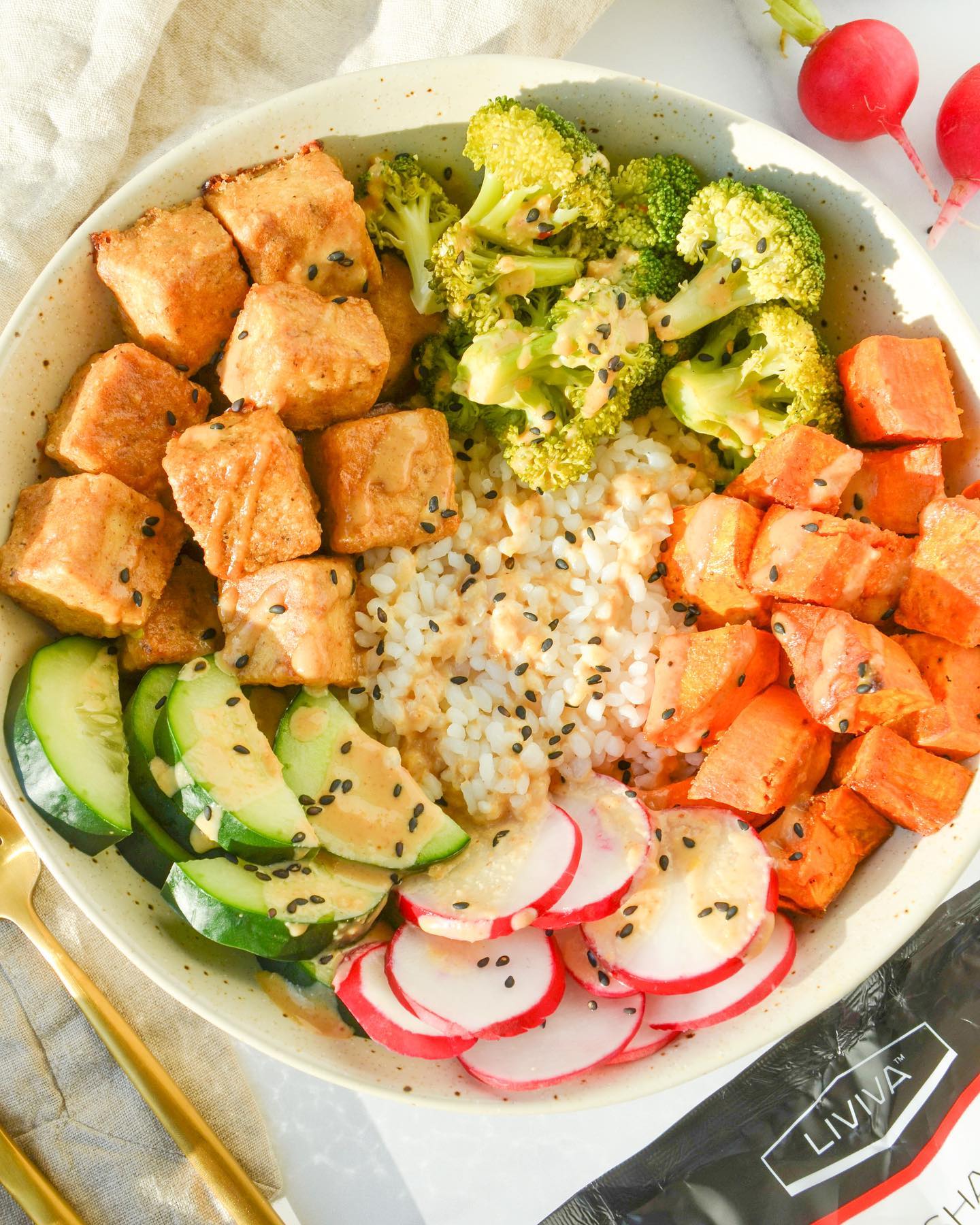 Nutritious Veggie Bowl with Homemade Peanut Sauce