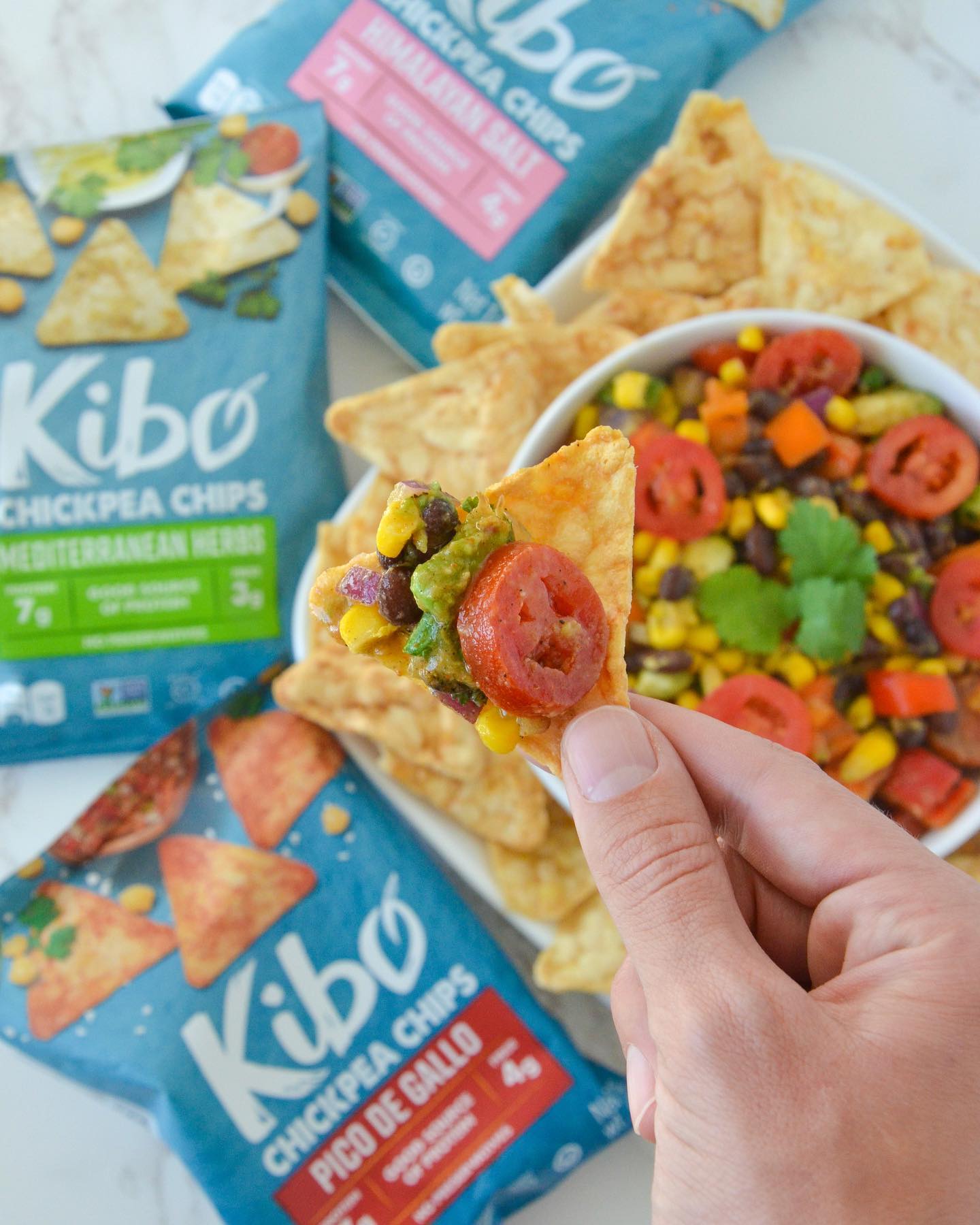 Flavorful Cowboy Caviar Dip and Kibo Chickpea Chips Giveaway