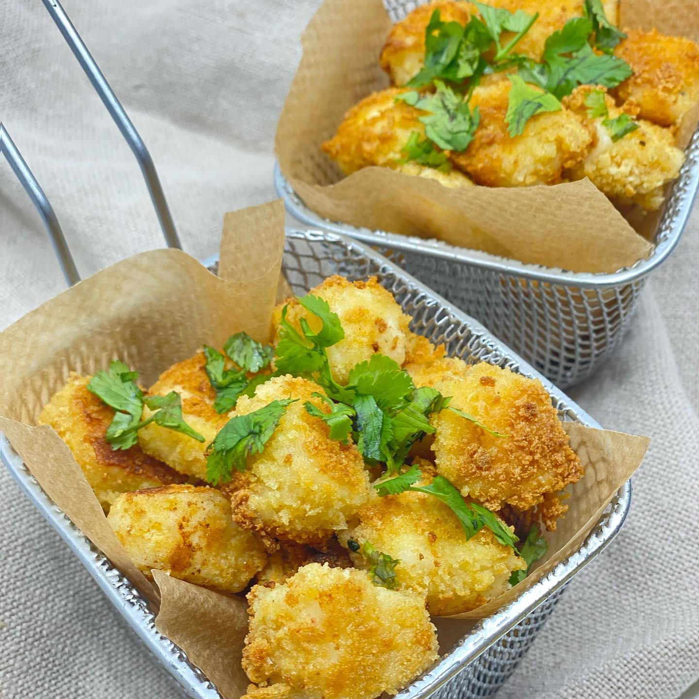 Halloumi Popcorn Nuggets with Crispy Salad