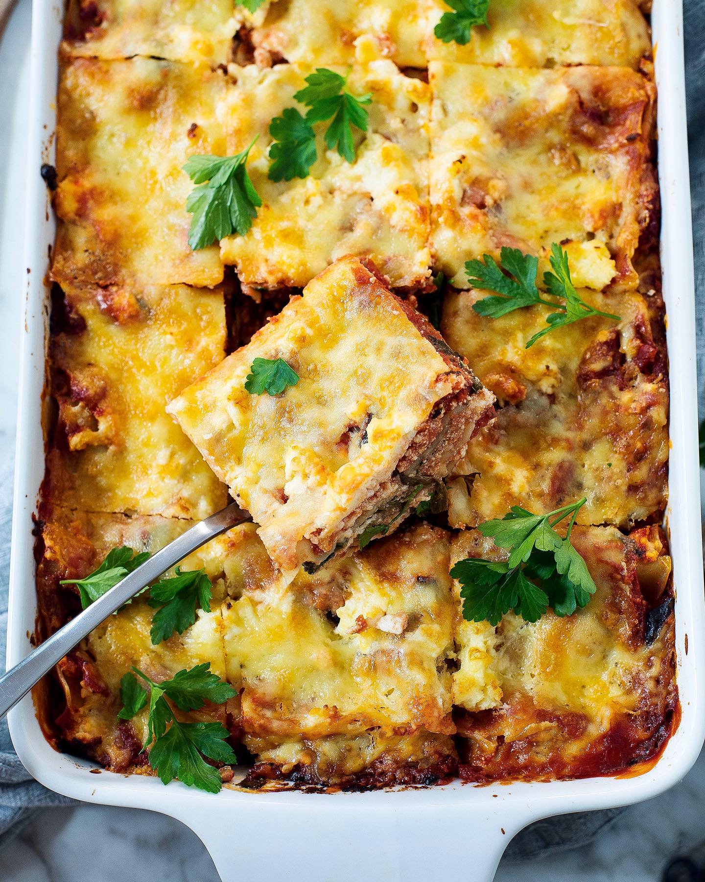 Speedy Ricotta Spinach Lasagne