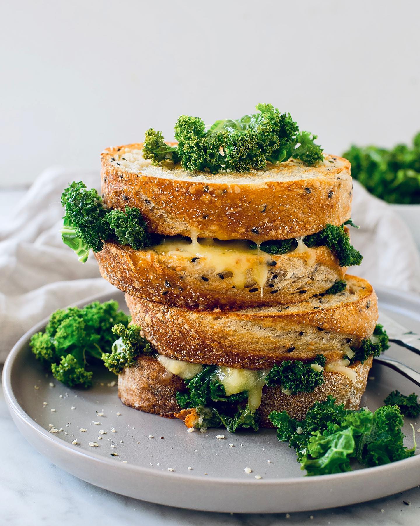 Grilled Cheese Kale Toasties