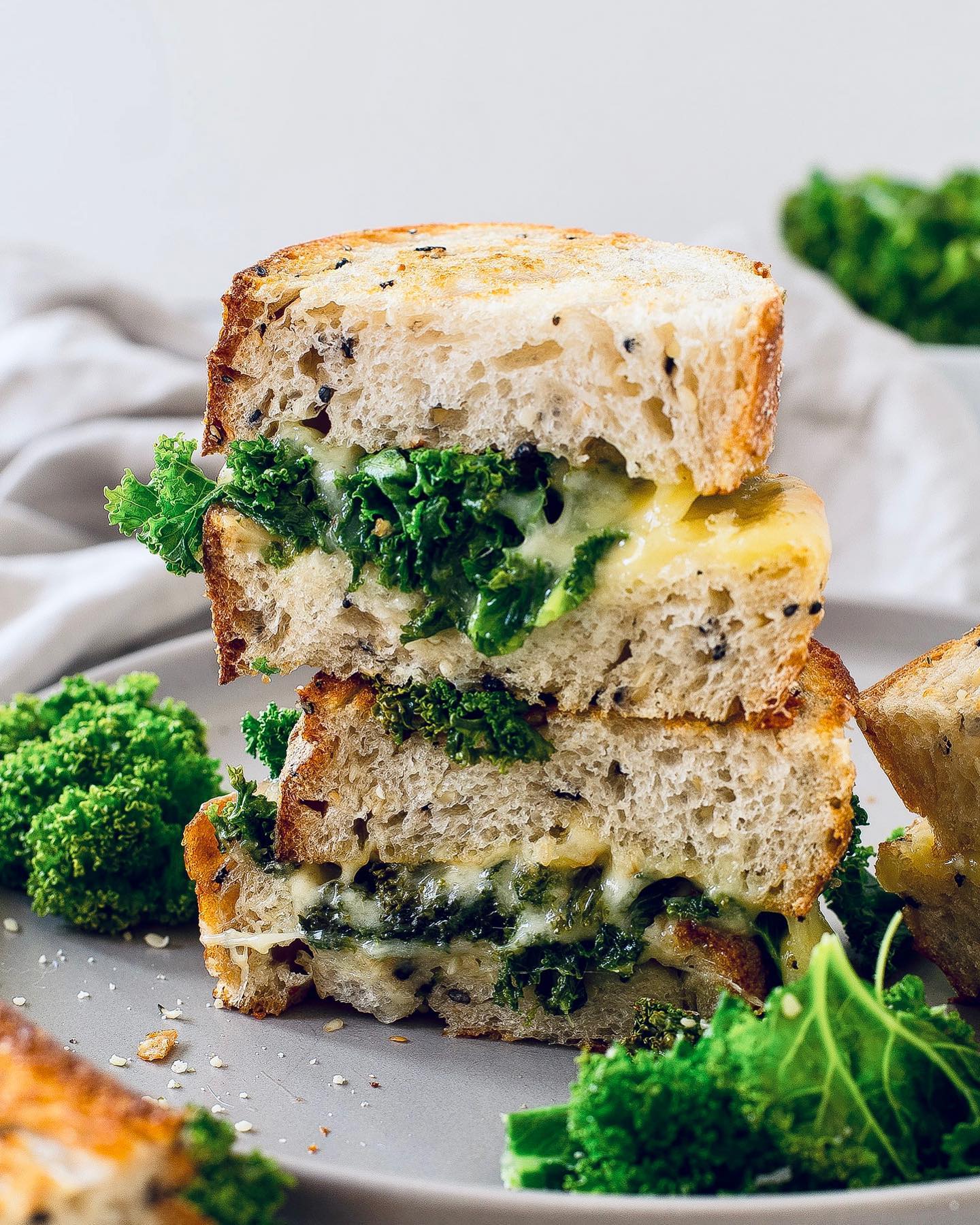 Grilled Cheese Kale Toasties