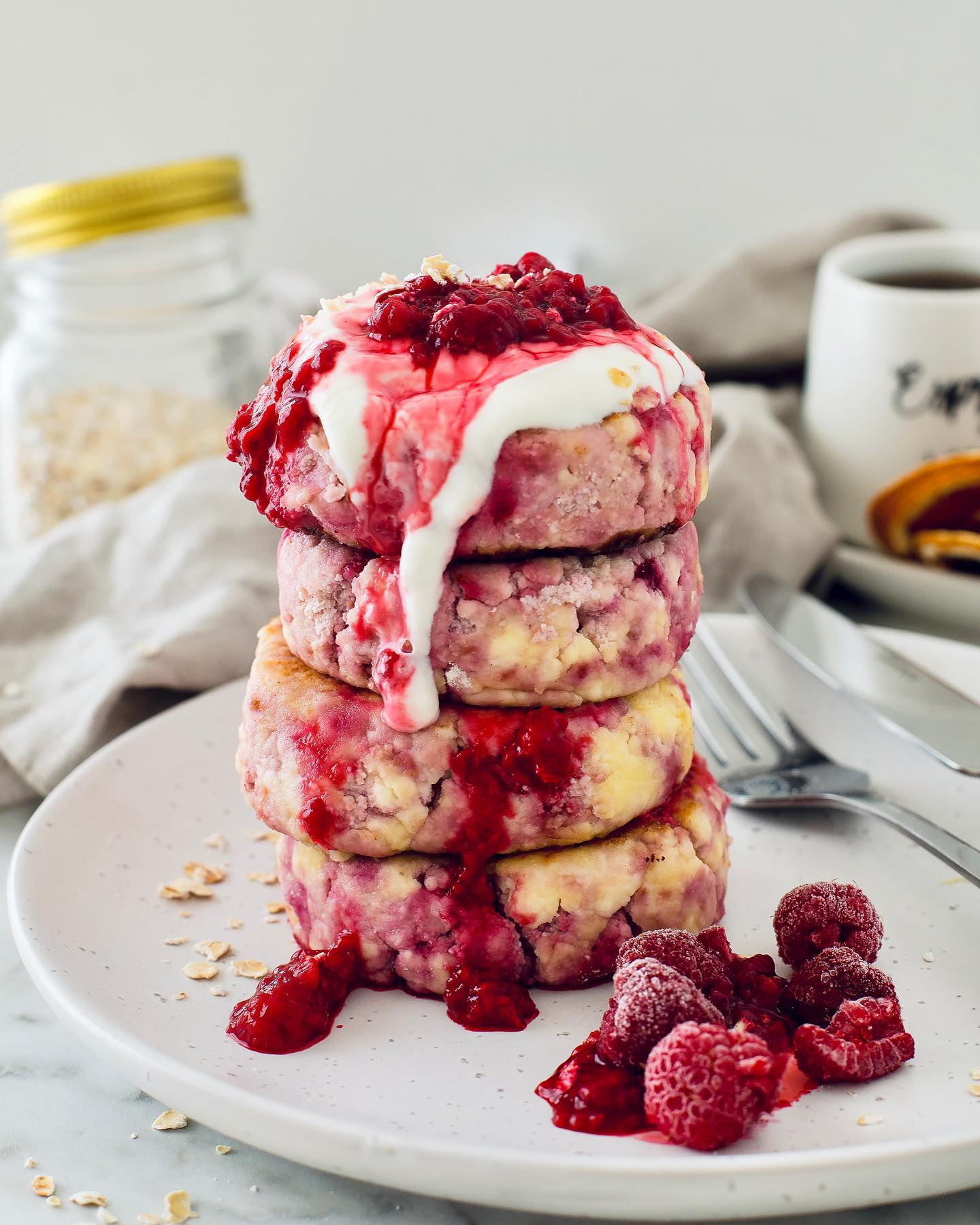 Ricotta Raspberry Breakfast Cakes