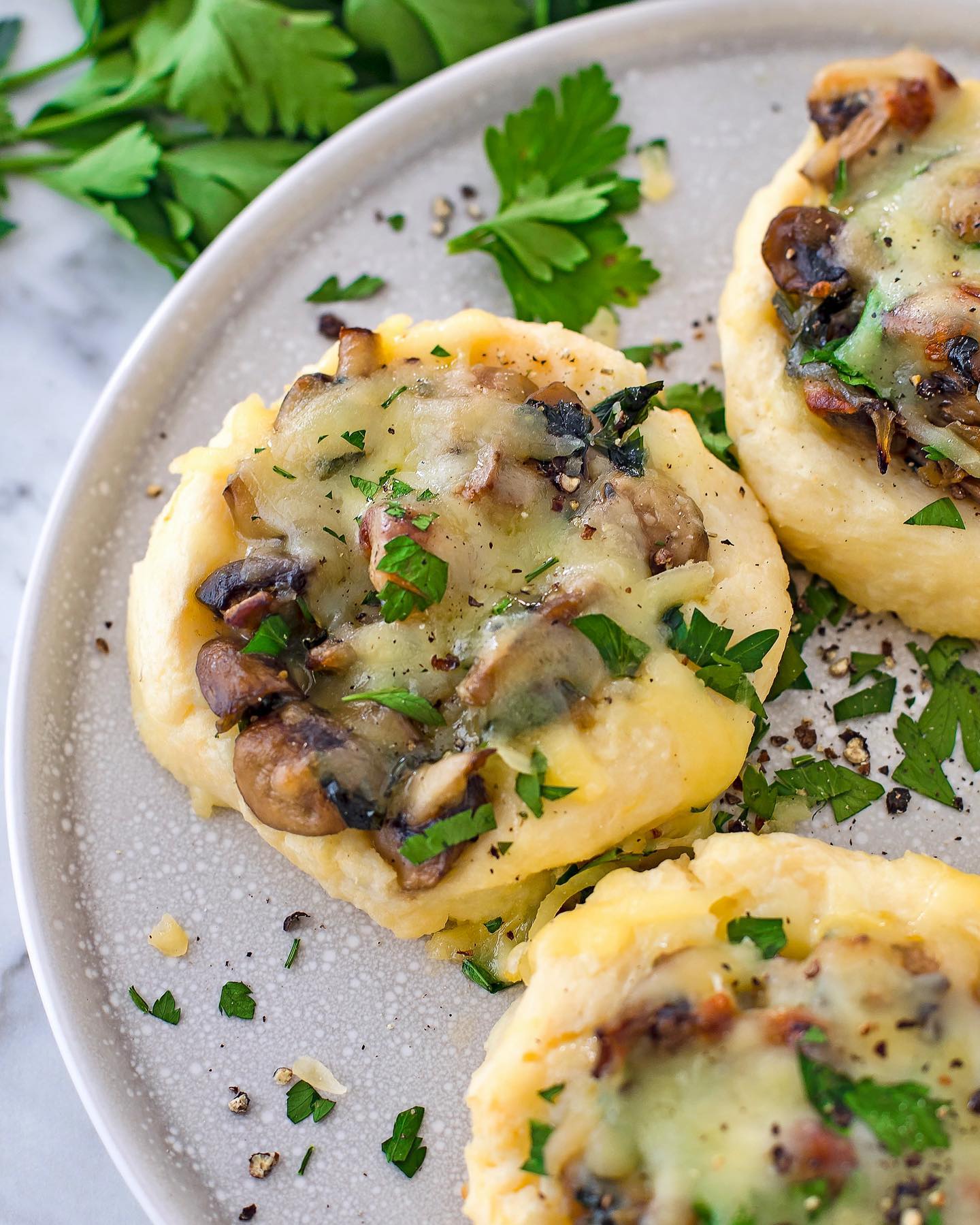 Creamy Mushroom Mashed Potato Nests