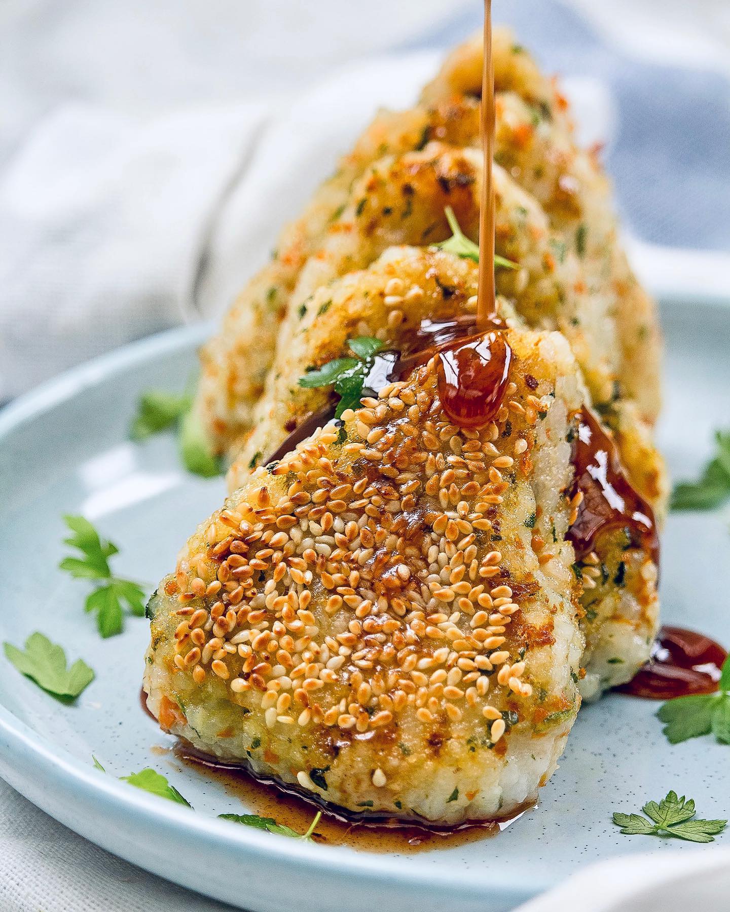 Sesame Coated Grilled Rice Balls