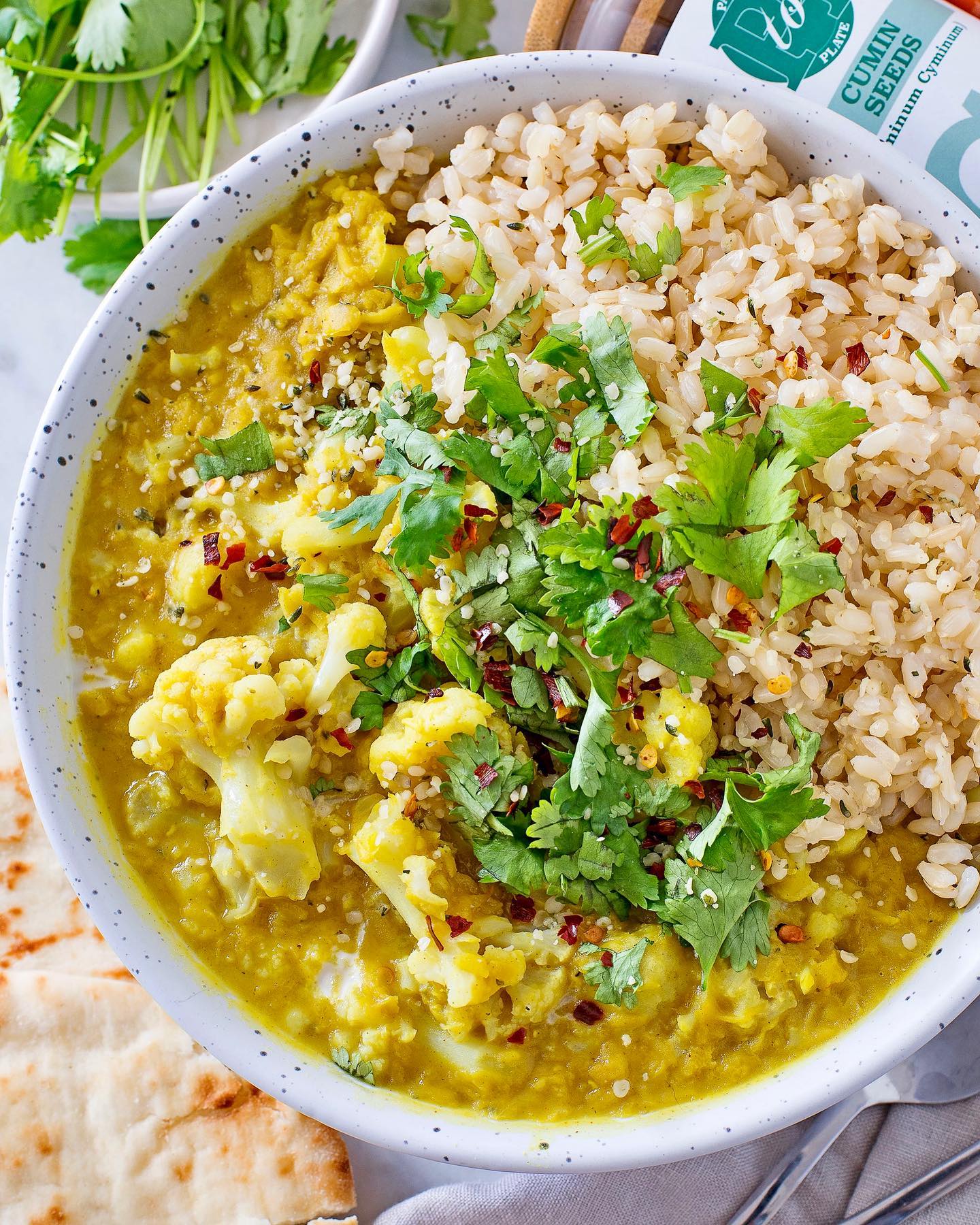 Creamy Coconut and Cauliflower Dahl