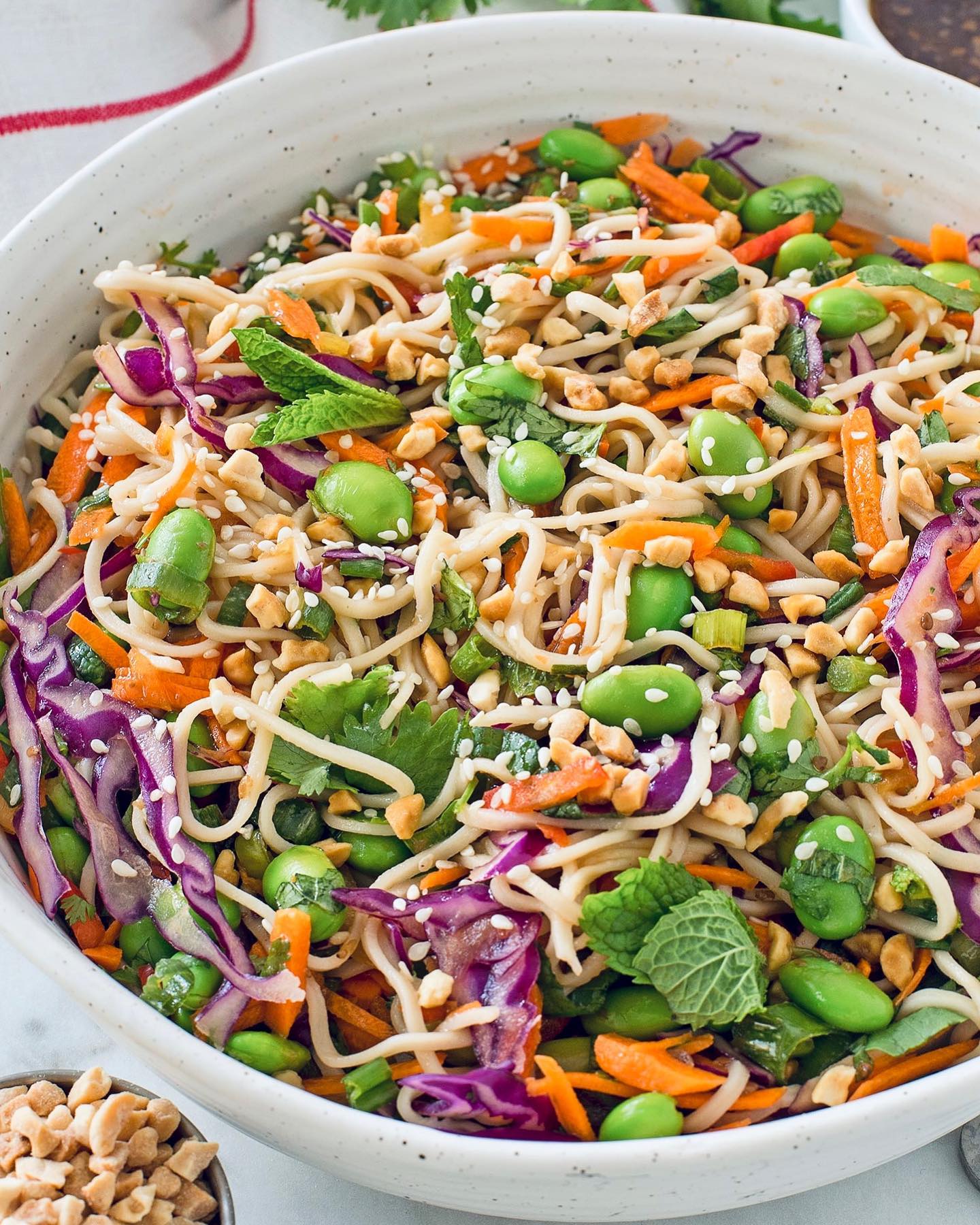 Easy Cold Sesame Noodles with Edamame and Vegetables