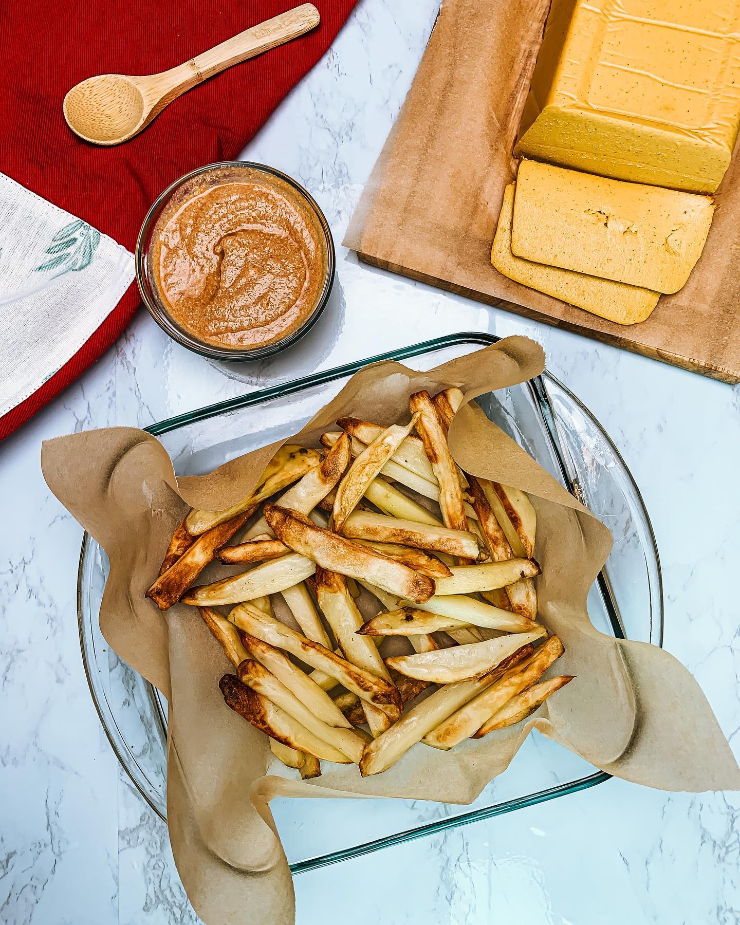 Vegan Animal Style Fries with Cheddar Cheese