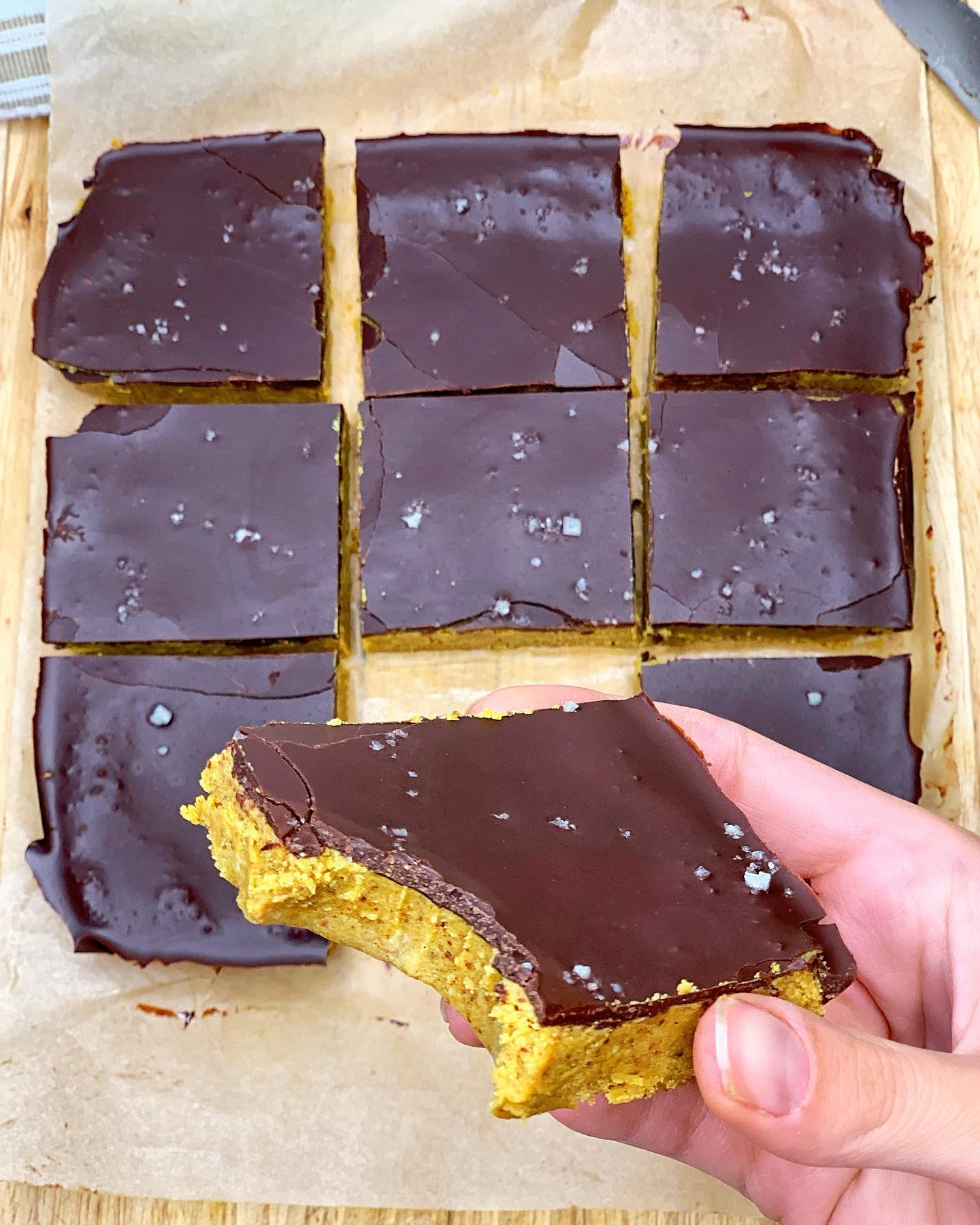 Vegan Pumpkin Protein Bars with Chocolate Coating