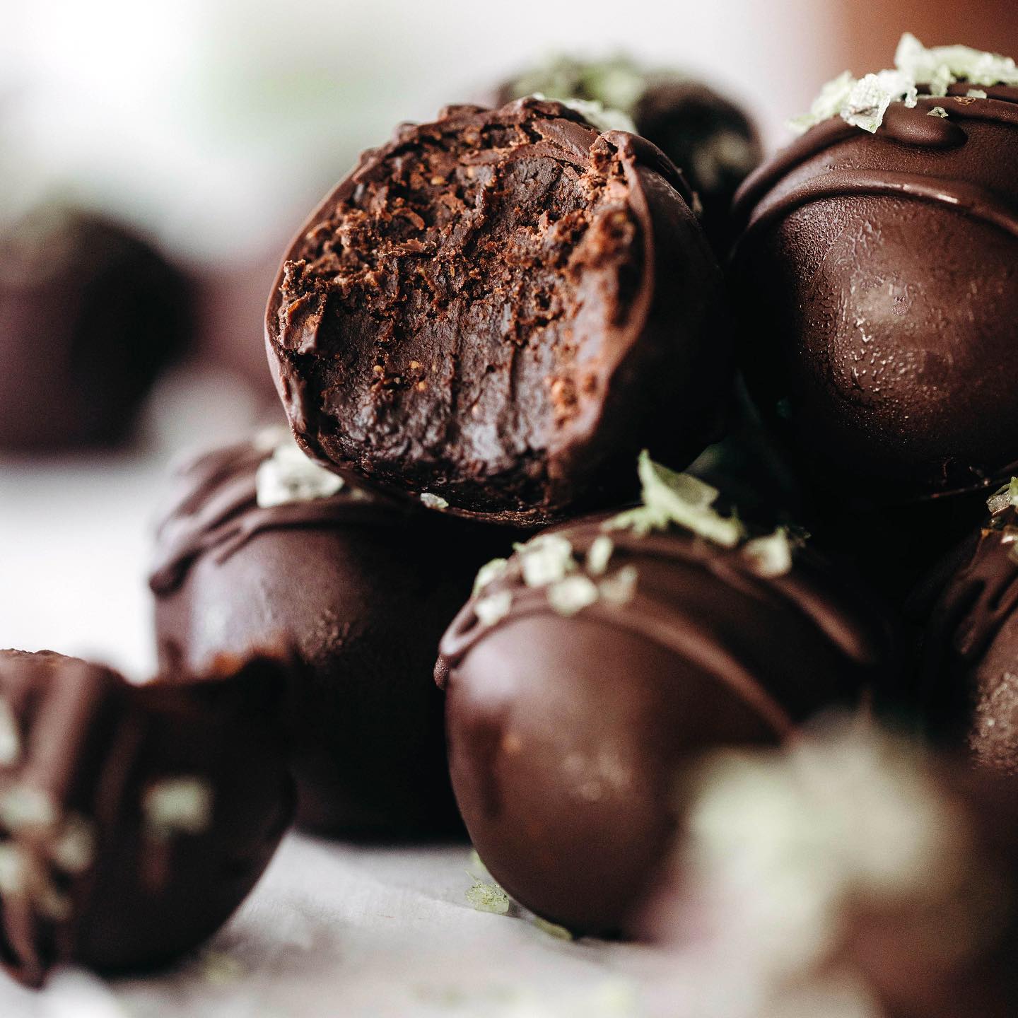 Dark Chocolate Fig Mint Truffles