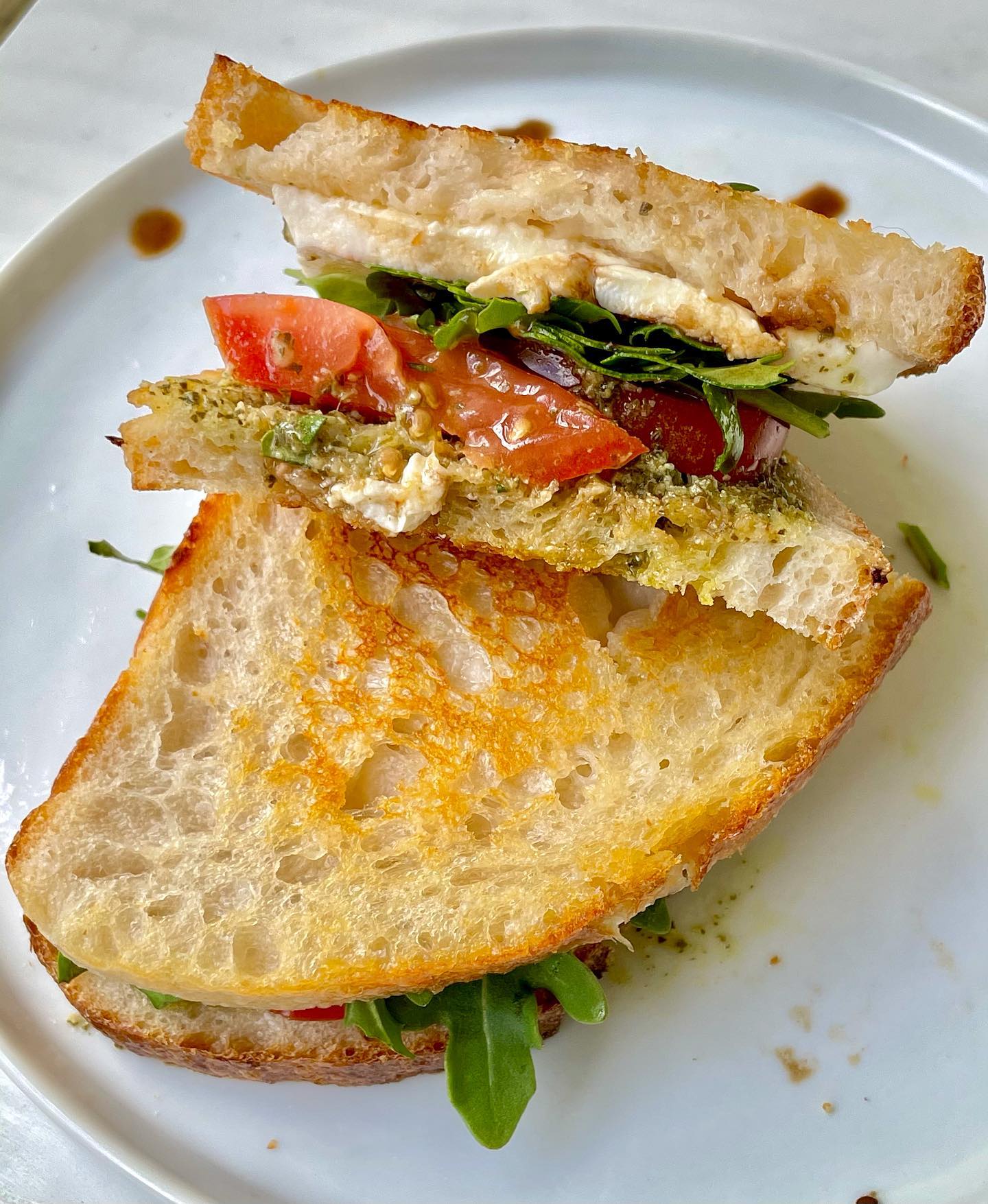Caprese Pesto Panini Sandwich