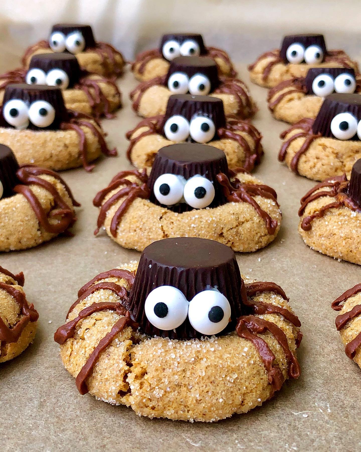 Dark Chocolate Peanut Butter Spider Cookies