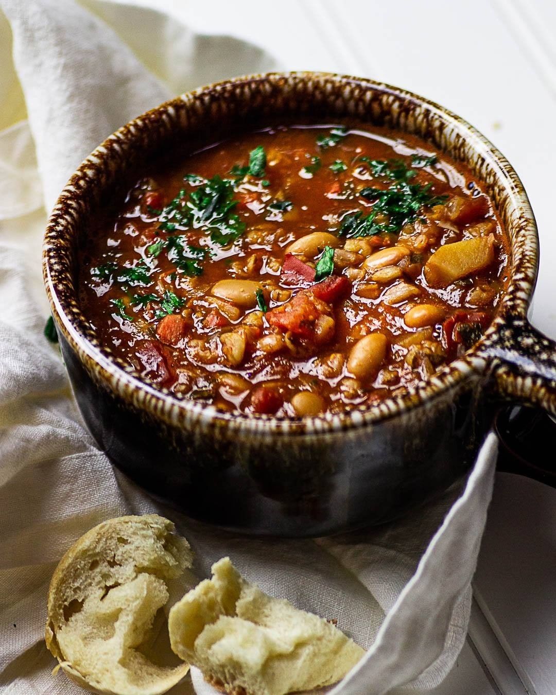 Vegan Serbian White Bean Soup