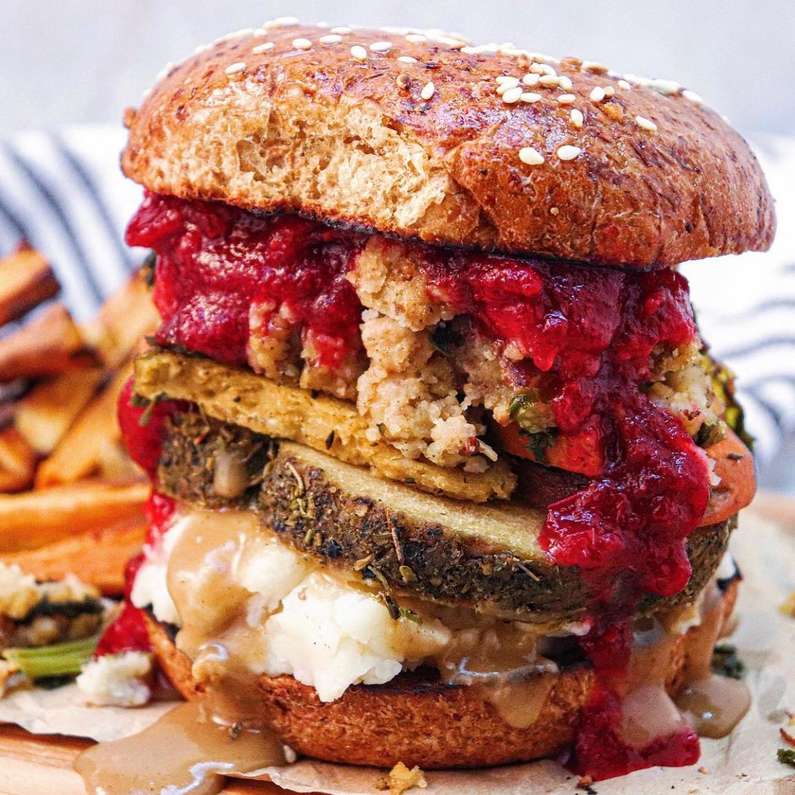 Epic Vegan Thanksgiving Leftover Sandwich