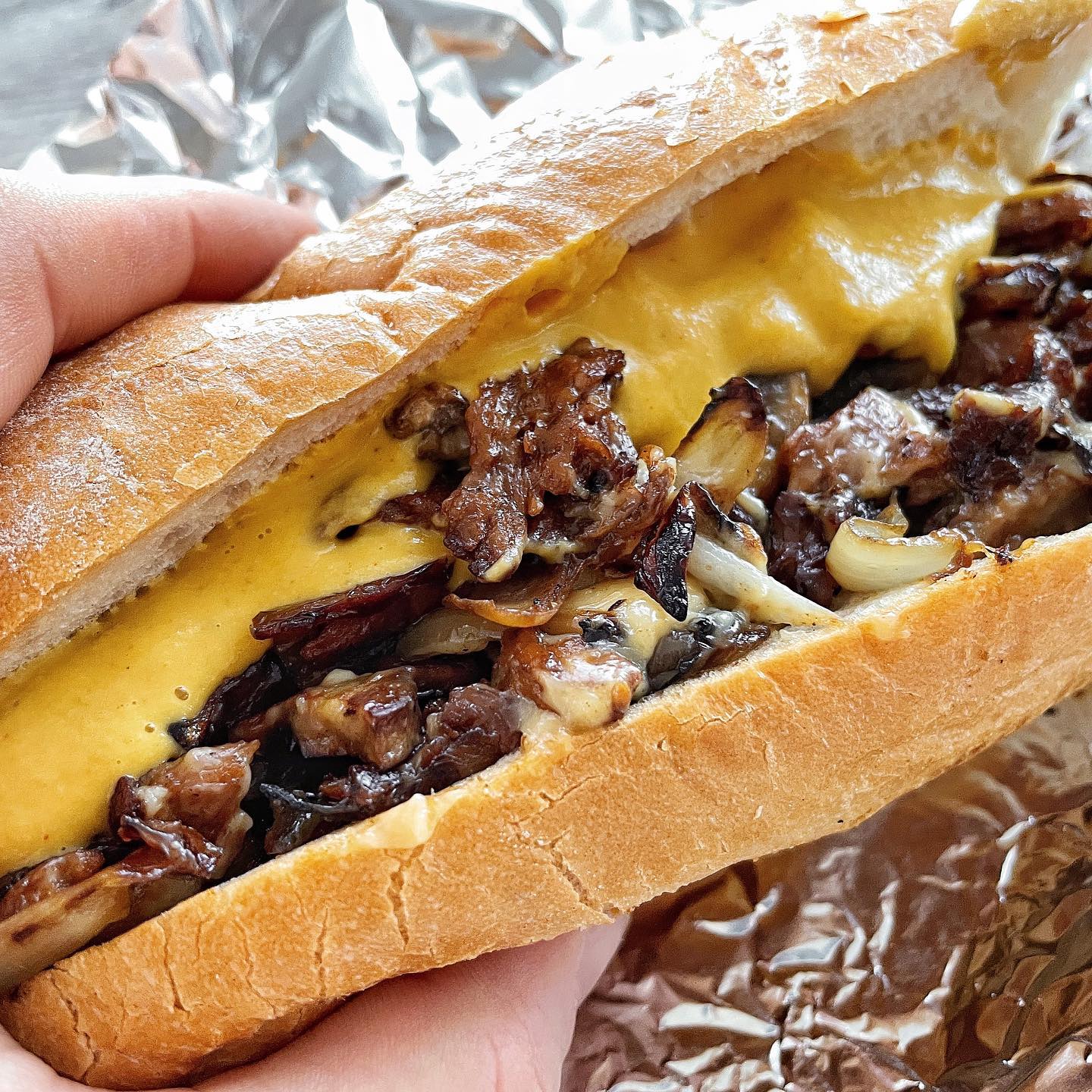 Vegan Philly Cheesesteak Sandwich