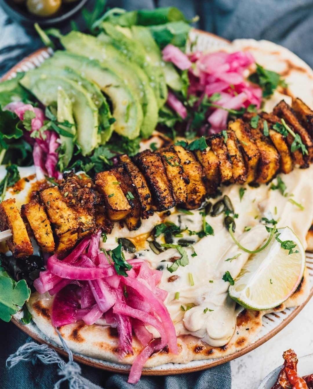 Bbq Tofu Shawarma Flatbread