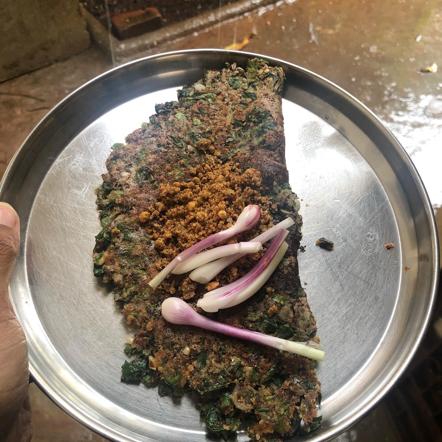 Sprouted Horsegram Rotti with Moringa