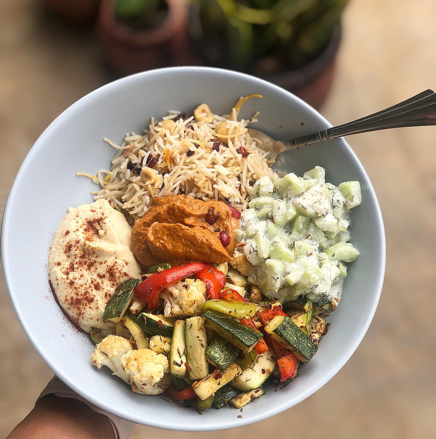 Middle Eastern Bowl with Turkish Berry Pilaf and Roasted Vegetables