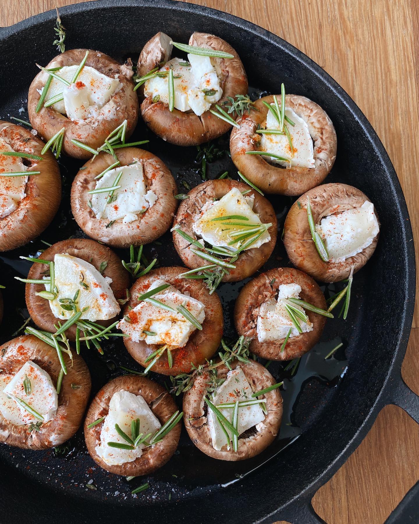 Grilled Stuffed Mushrooms with Herbs and Cheese