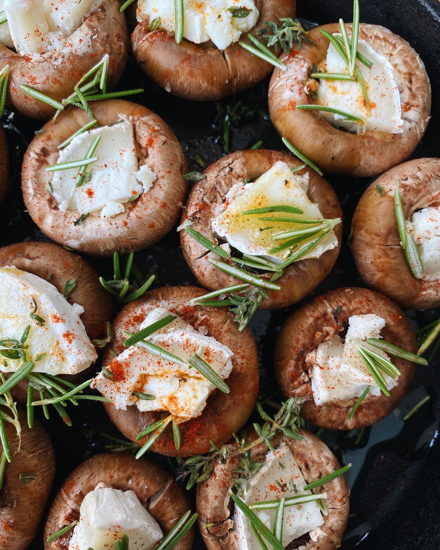 Grilled Stuffed Mushrooms with Herbs and Cheese
