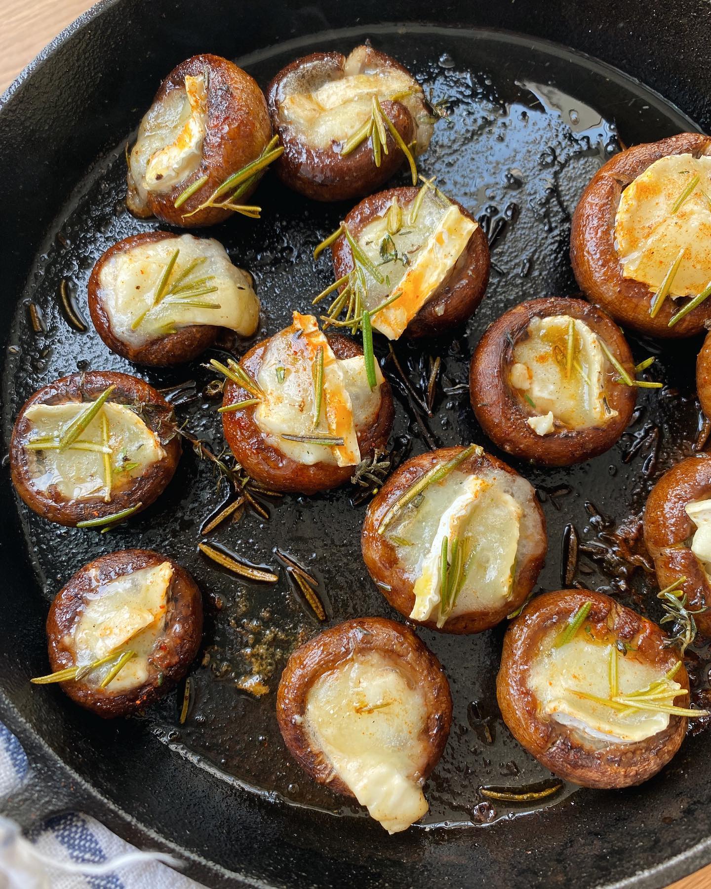 Grilled Stuffed Mushrooms with Herbs and Cheese