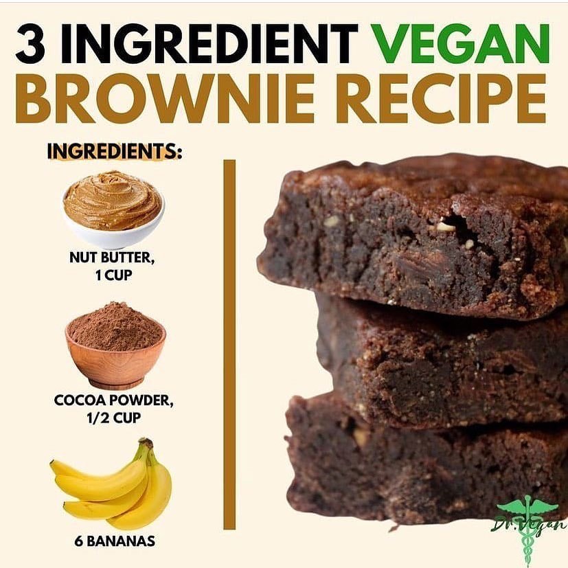 3-Ingredient Flourless Vegan Brownies