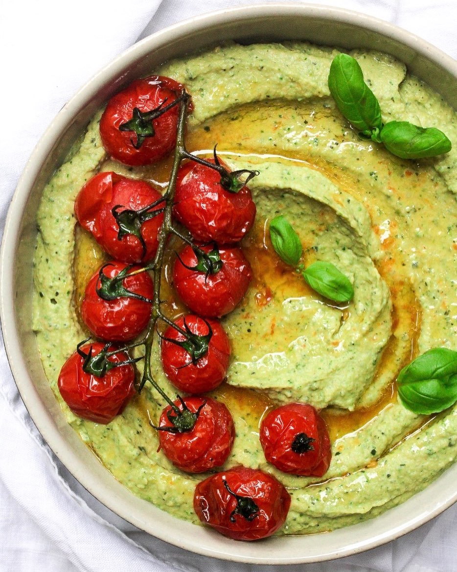 Hummus Recipe: Roasted Courgette & Basil