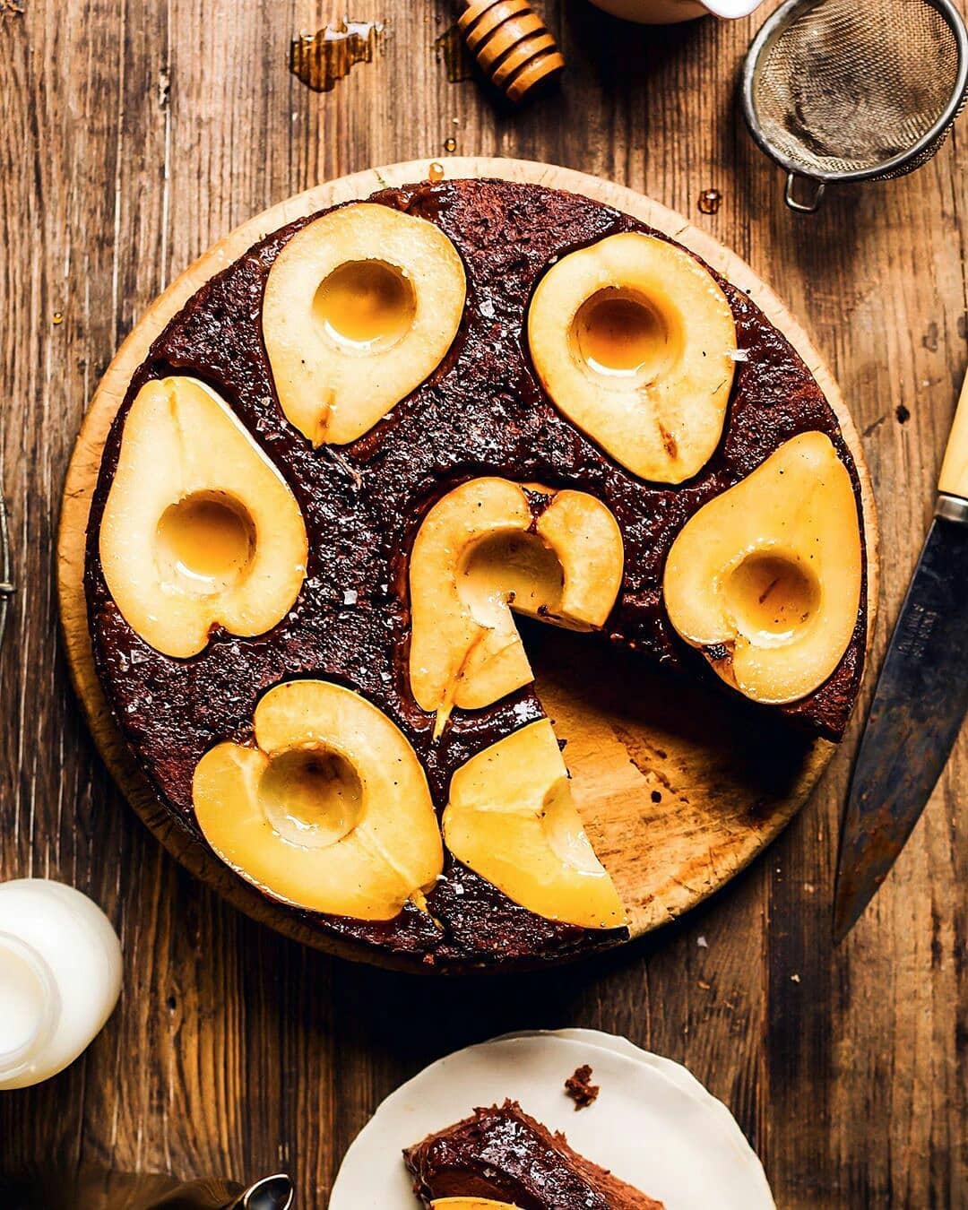 Chocolate Brownie + Pear Cake