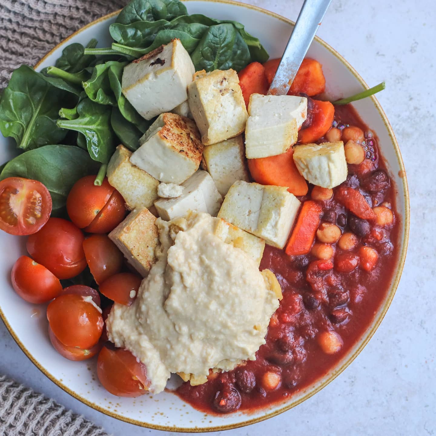 Hearty Three Bean Chili with Sweet Potato