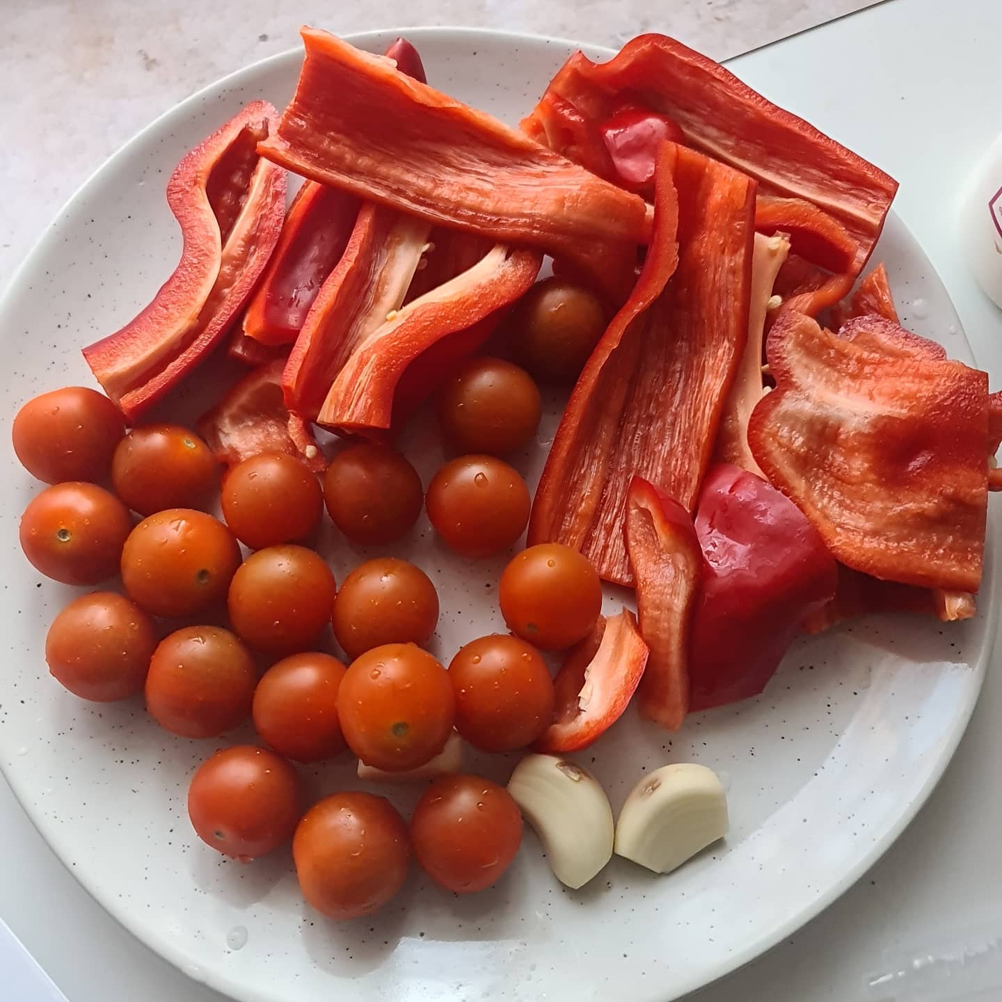 Creamy Roasted Bell Pepper and Tomato Sauce with Roasted Vegetables