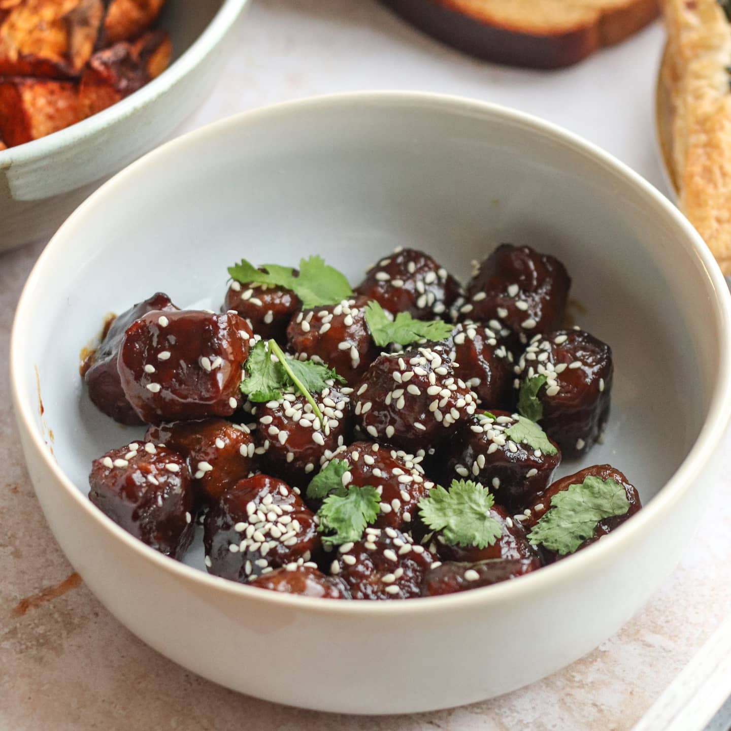 Sticky Vegan Meatballs