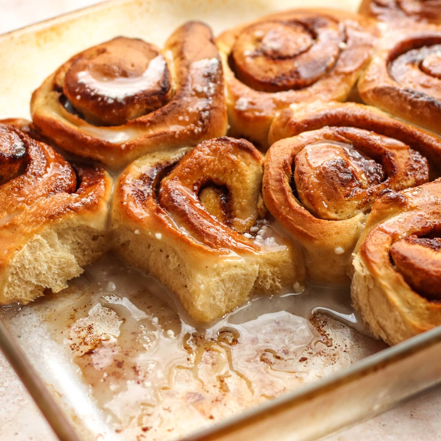 Homemade Cinnamon Buns with Cream Cheese Topping