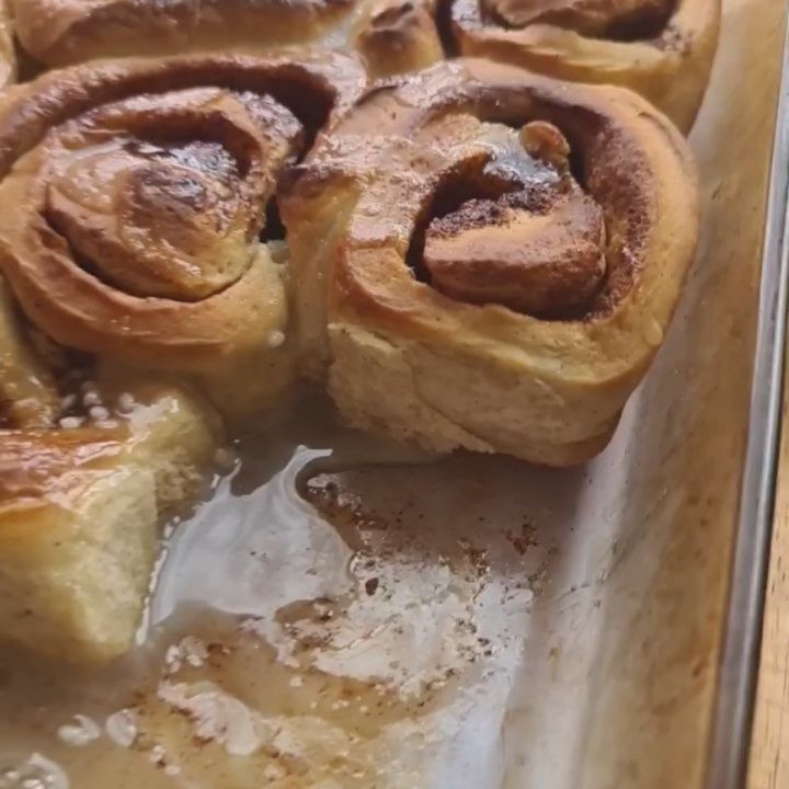Homemade Cinnamon Buns with Cream Cheese Topping