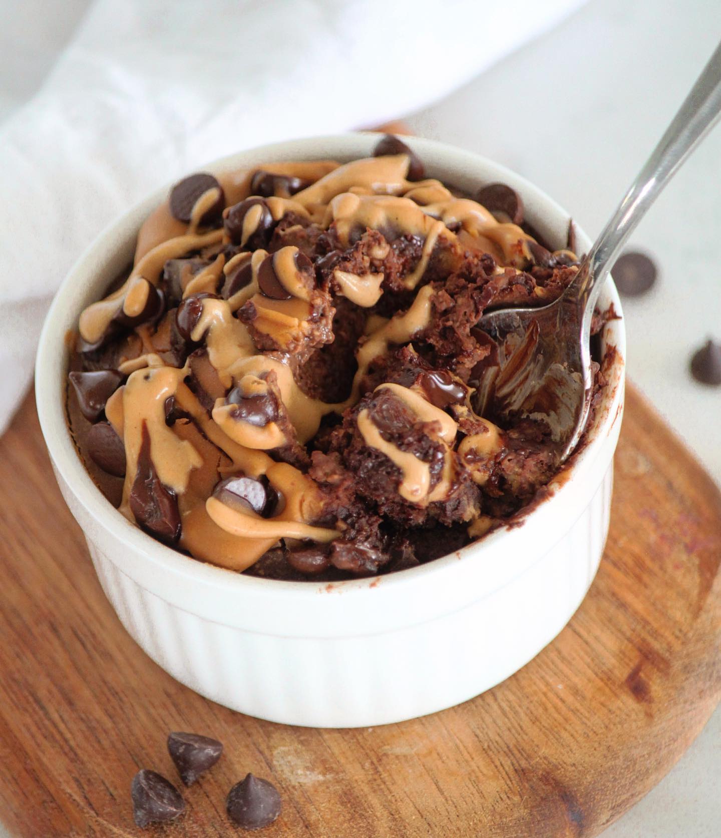 Single Serve Chocolate Peanut Butter Baked Oats