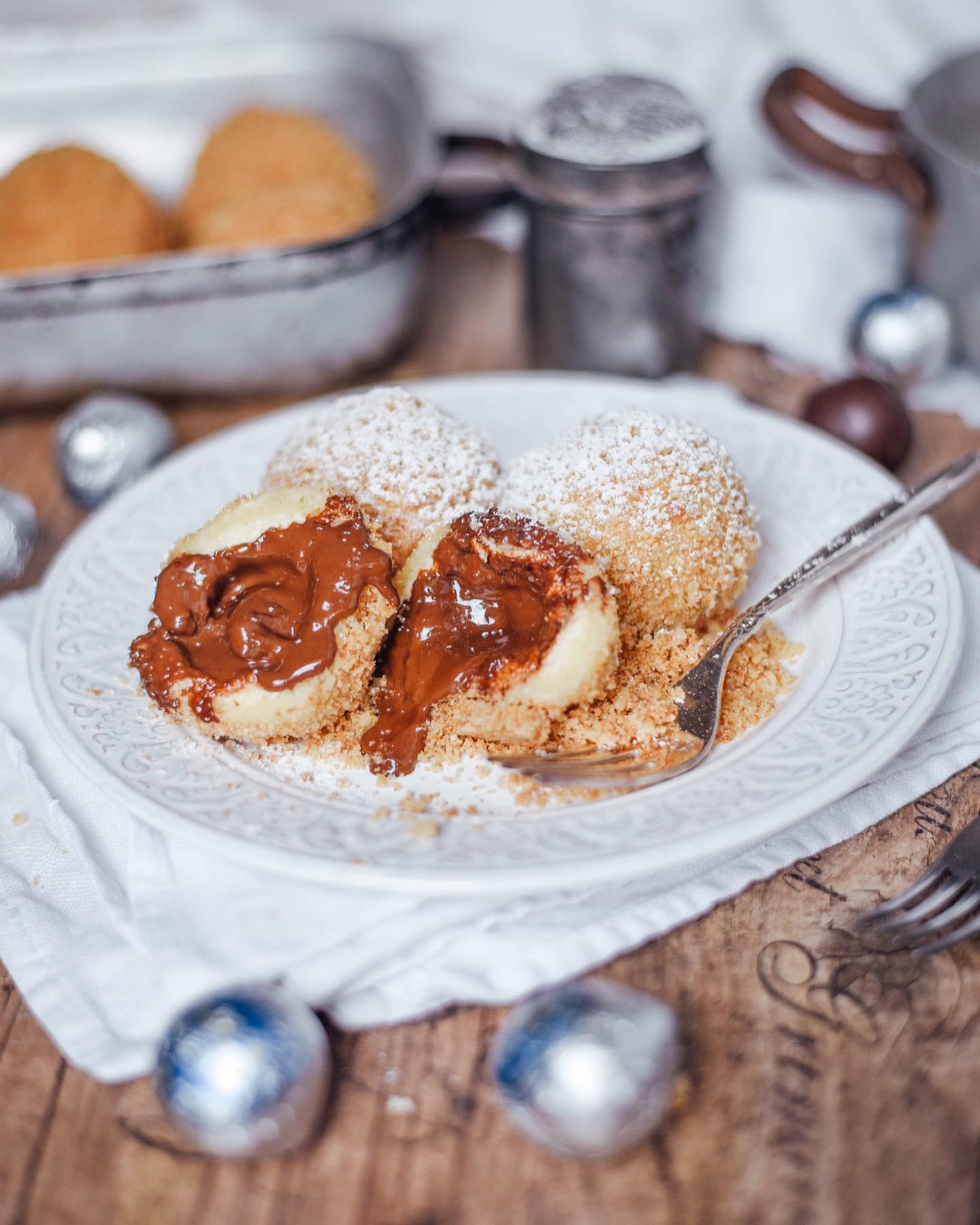Simple Topfenknödel with Mozartkugeln