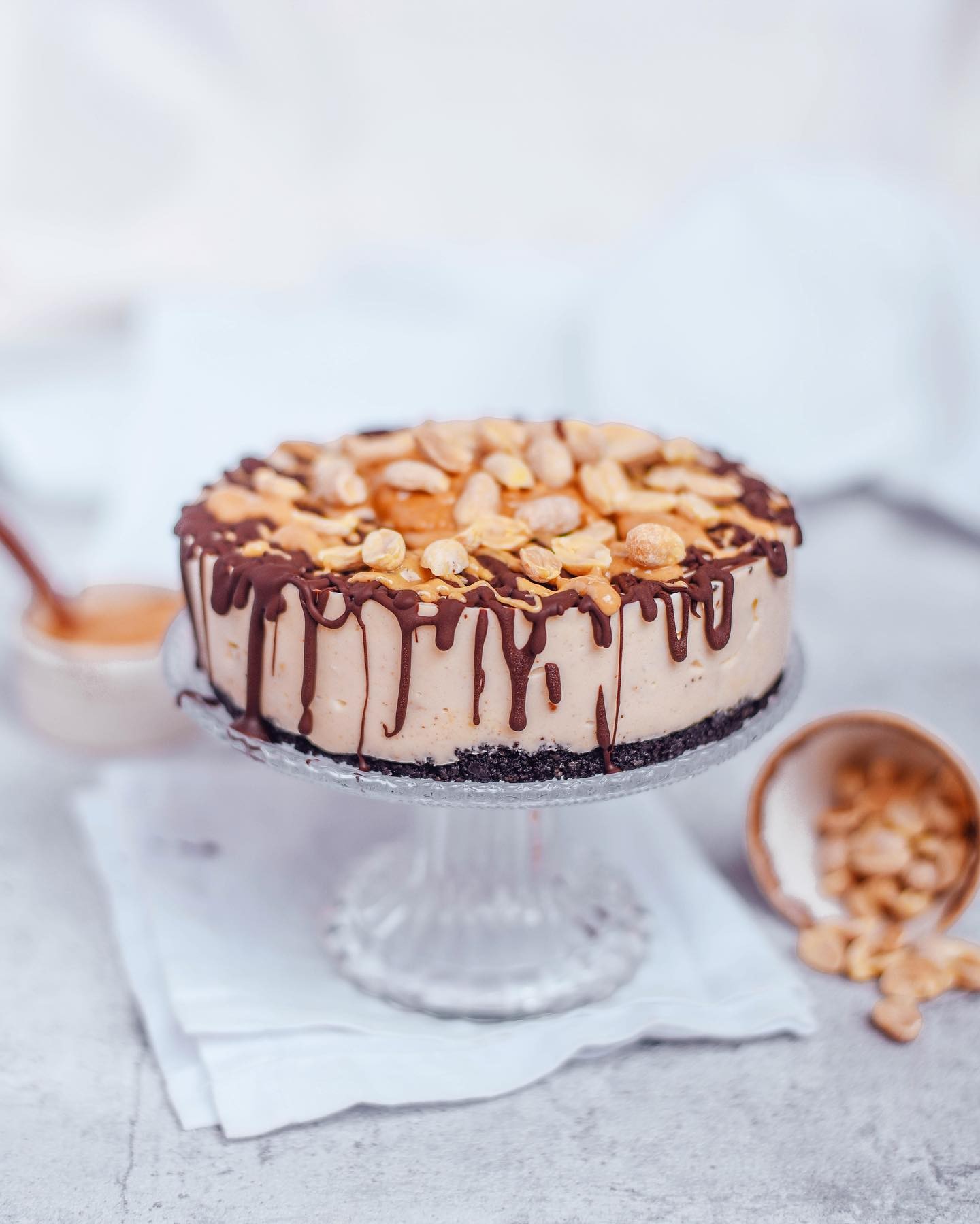 Peanut Butter Cheesecake with No Added Sugar