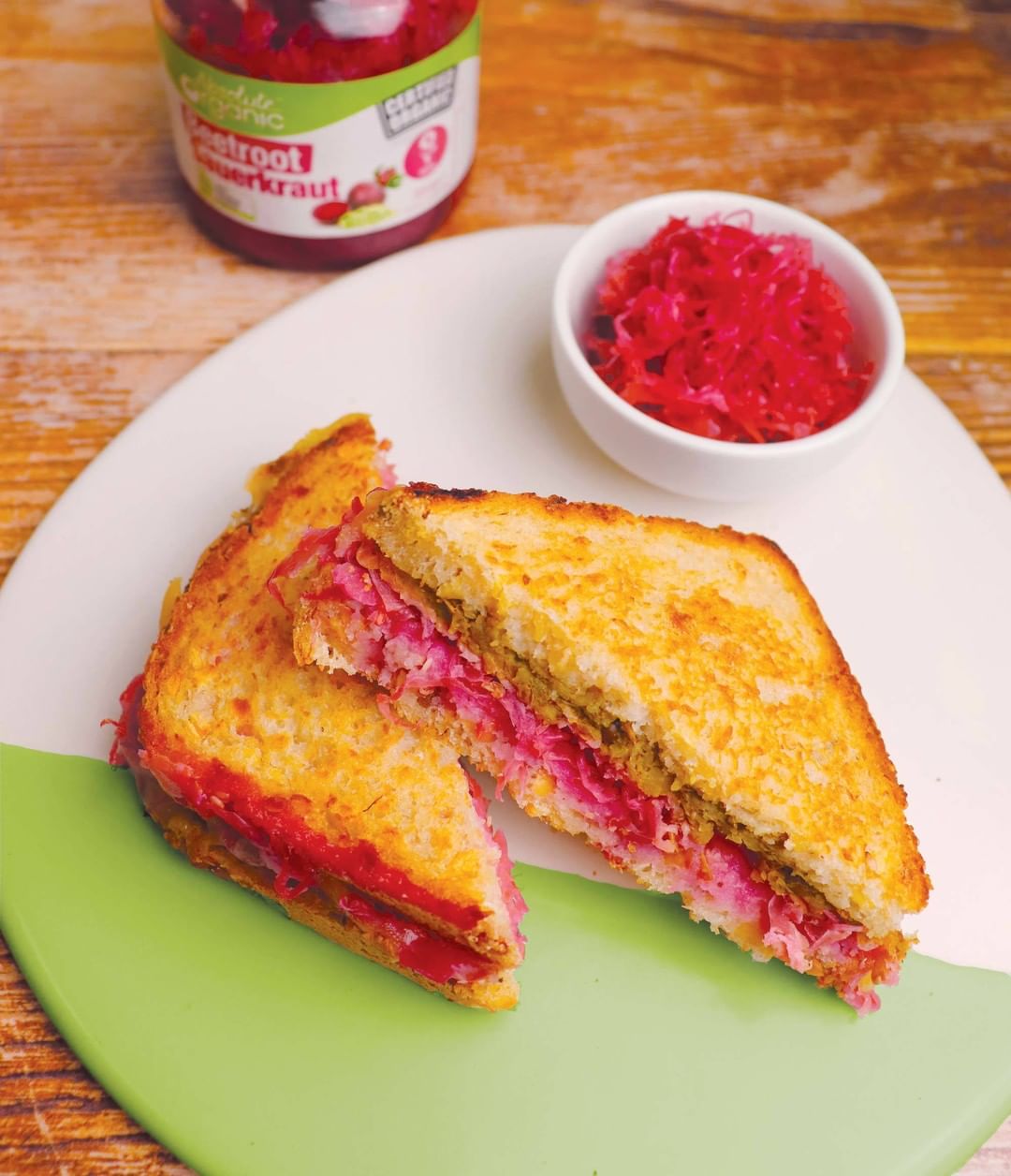 Lentil and Sauerkraut Grilled Cheese Toastie