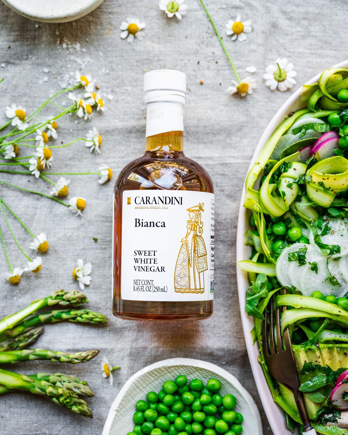 Spring-Inspired Arugula and Asparagus Salad with Carandini Bianca Sweet Vinegar Dressing