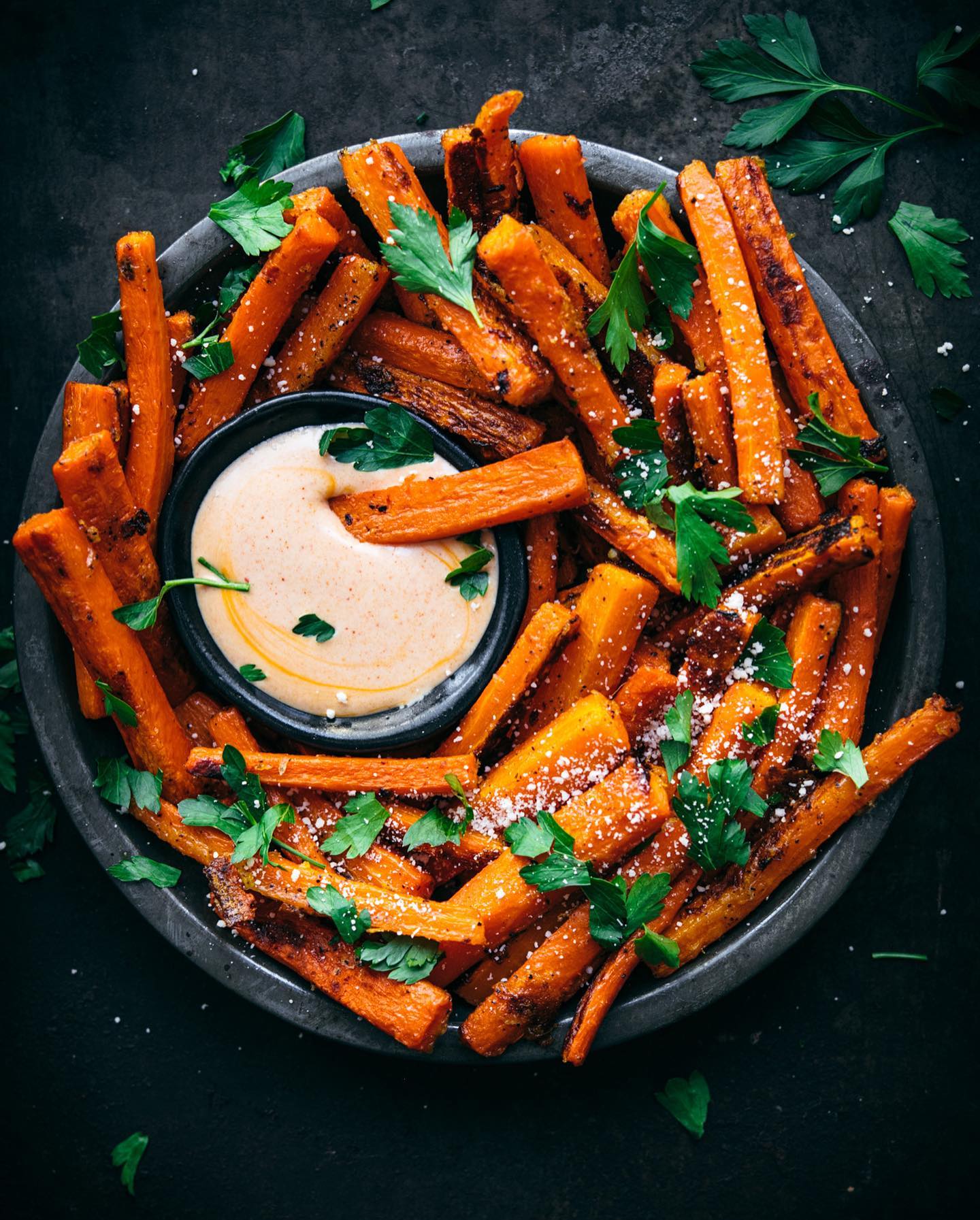 Baked Carrot Fries with Chipotle Sauce