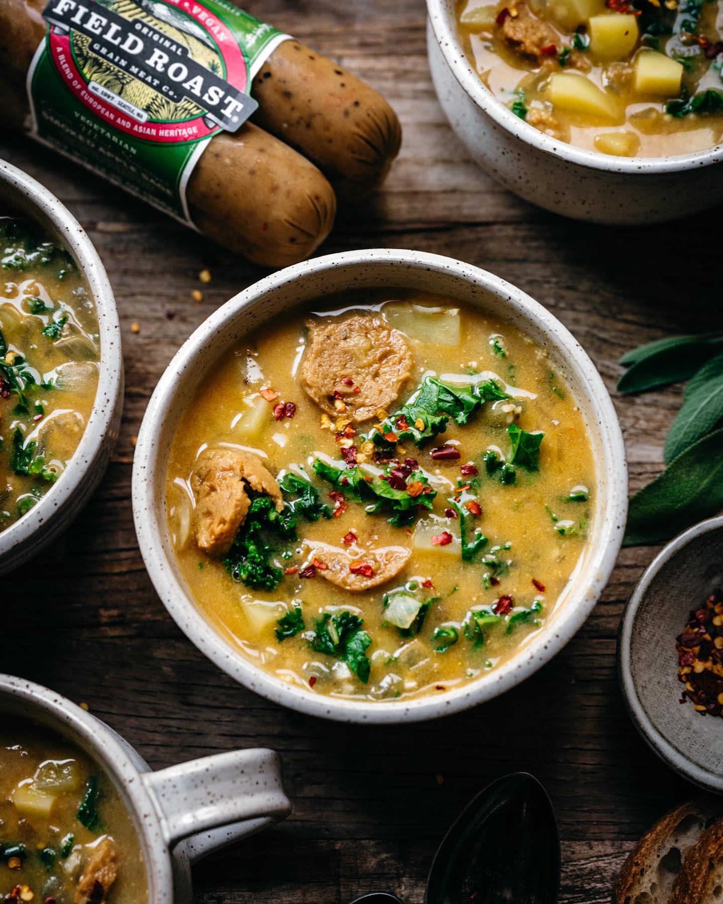 Smoked Apple Sage Sausage, Potato, and Kale Soup