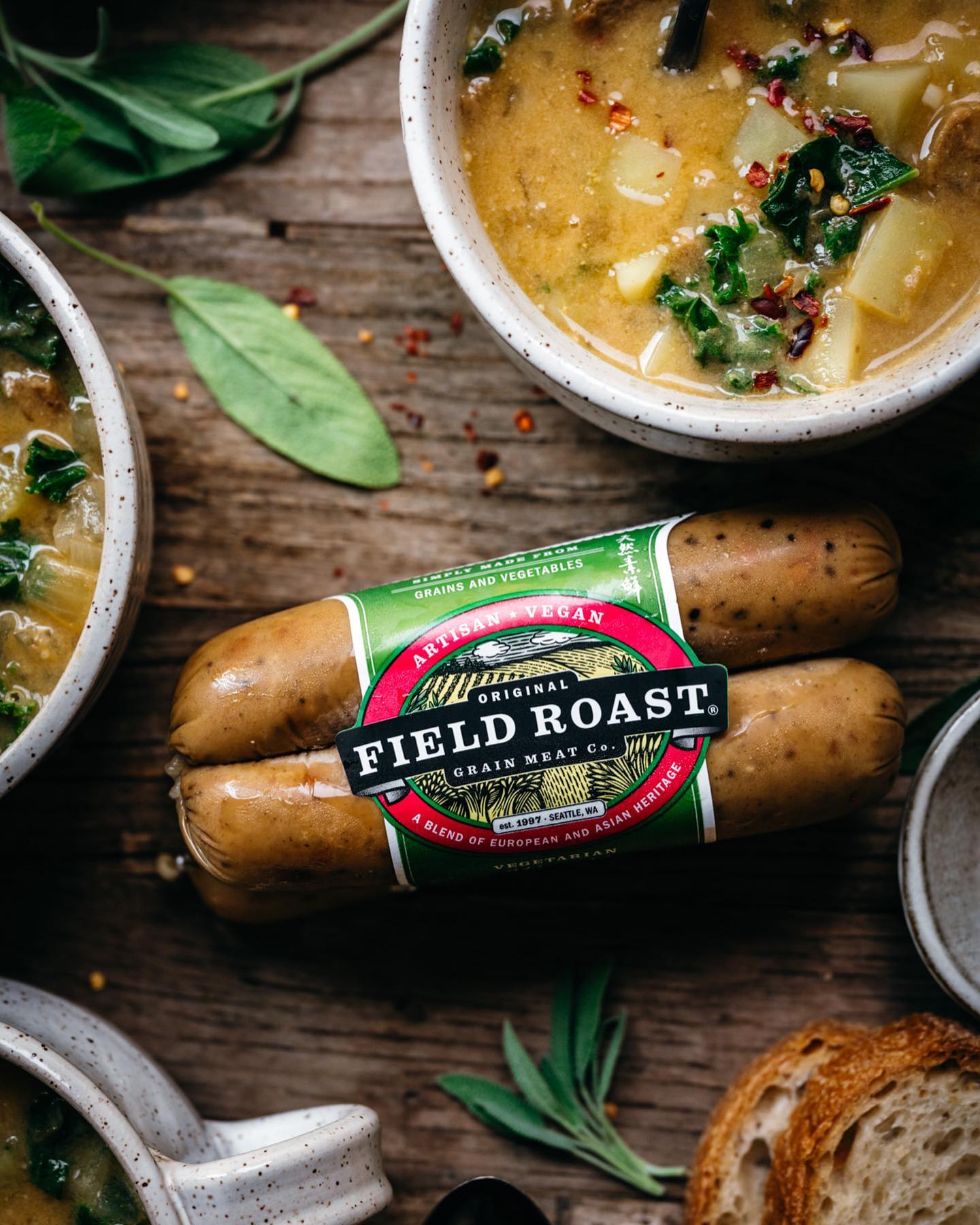 Smoked Apple Sage Sausage, Potato, and Kale Soup