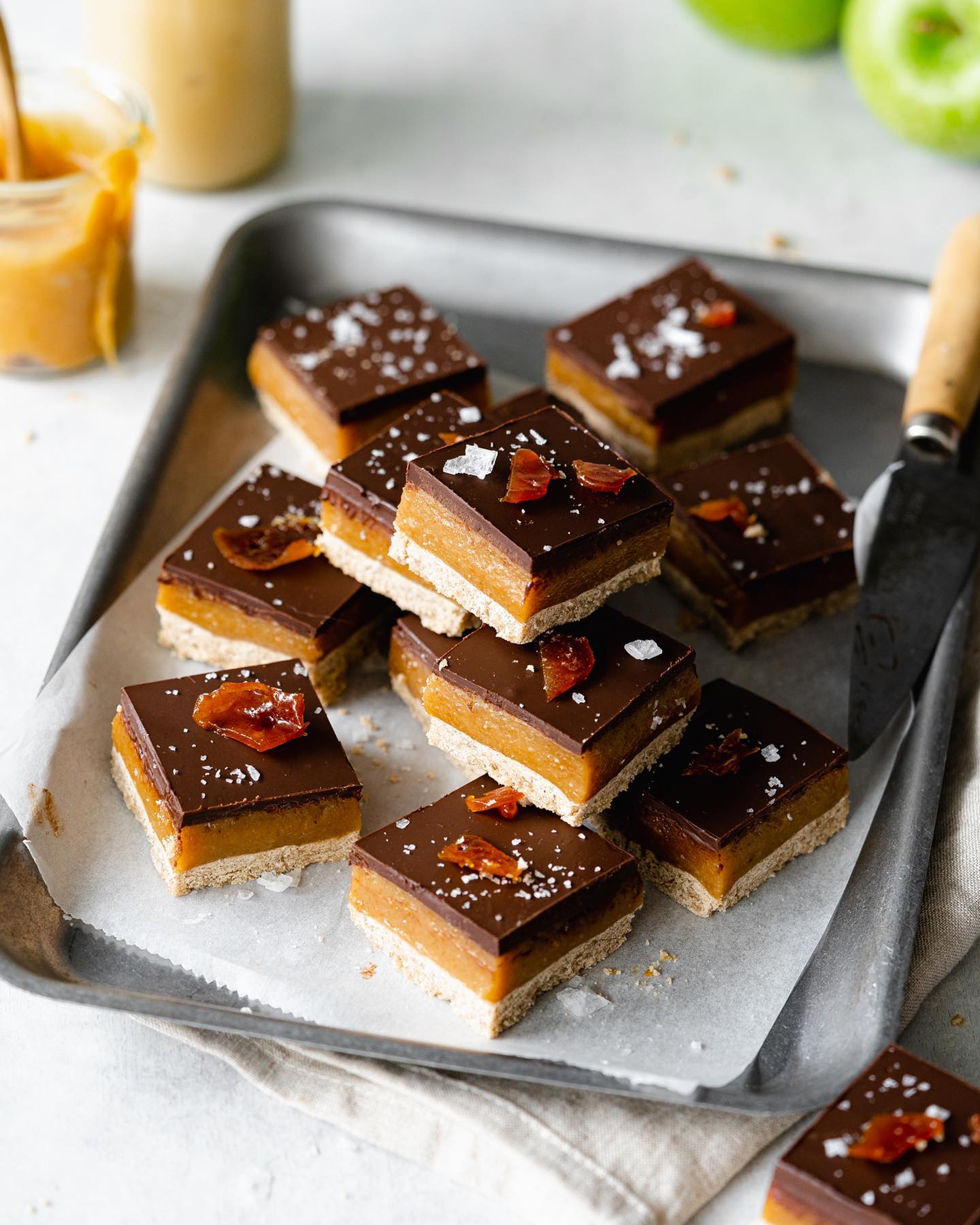 Vegan Toffee Apple Millionaires Shortbread
