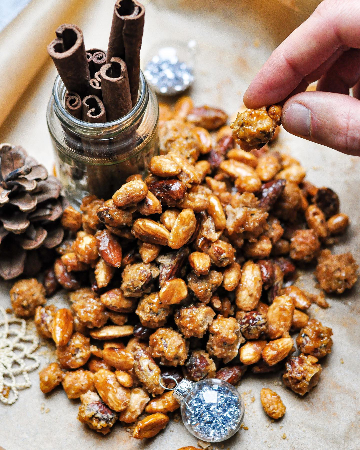 Roasted Salty Candied Cinnamon Almonds