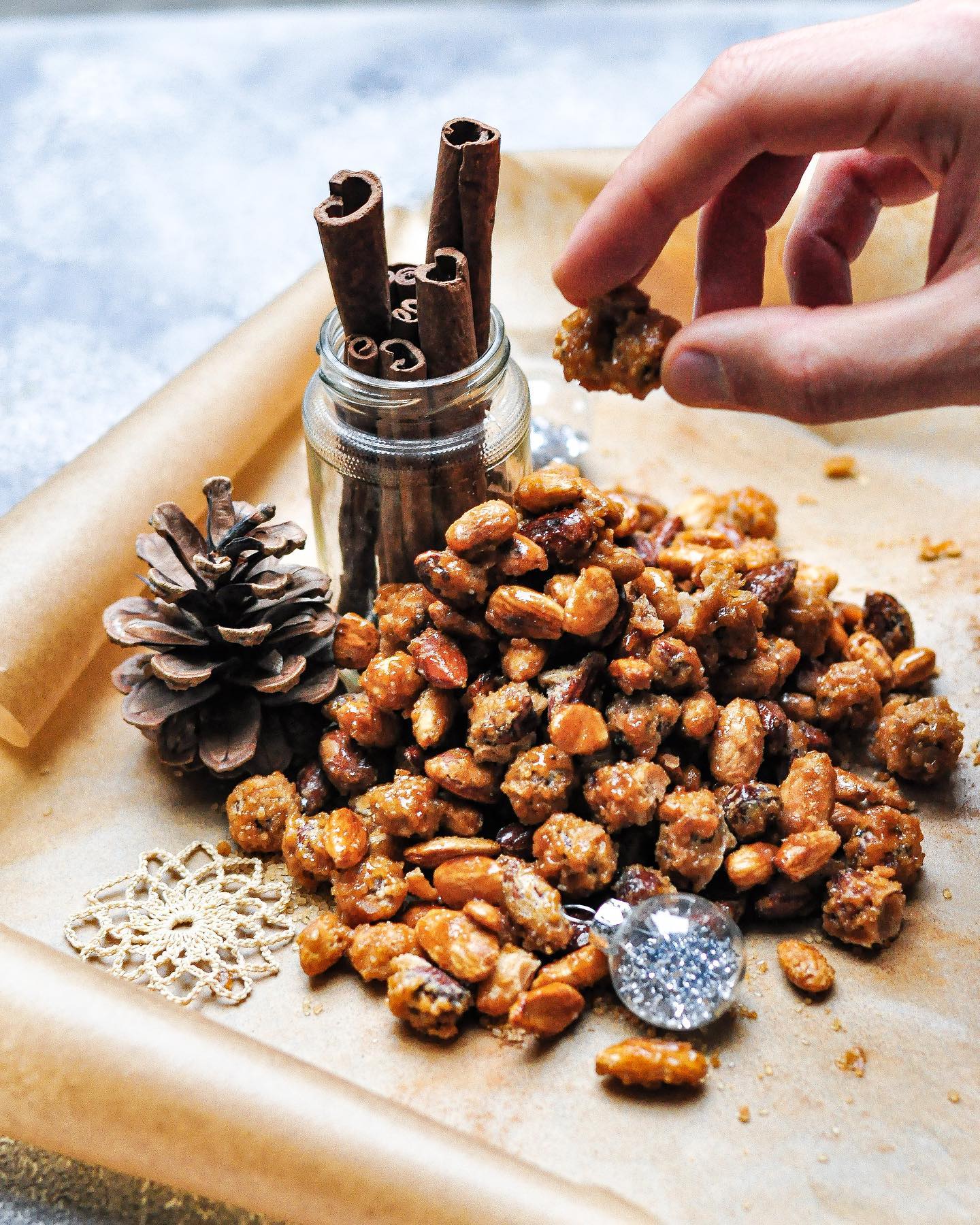 Roasted Salty Candied Cinnamon Almonds