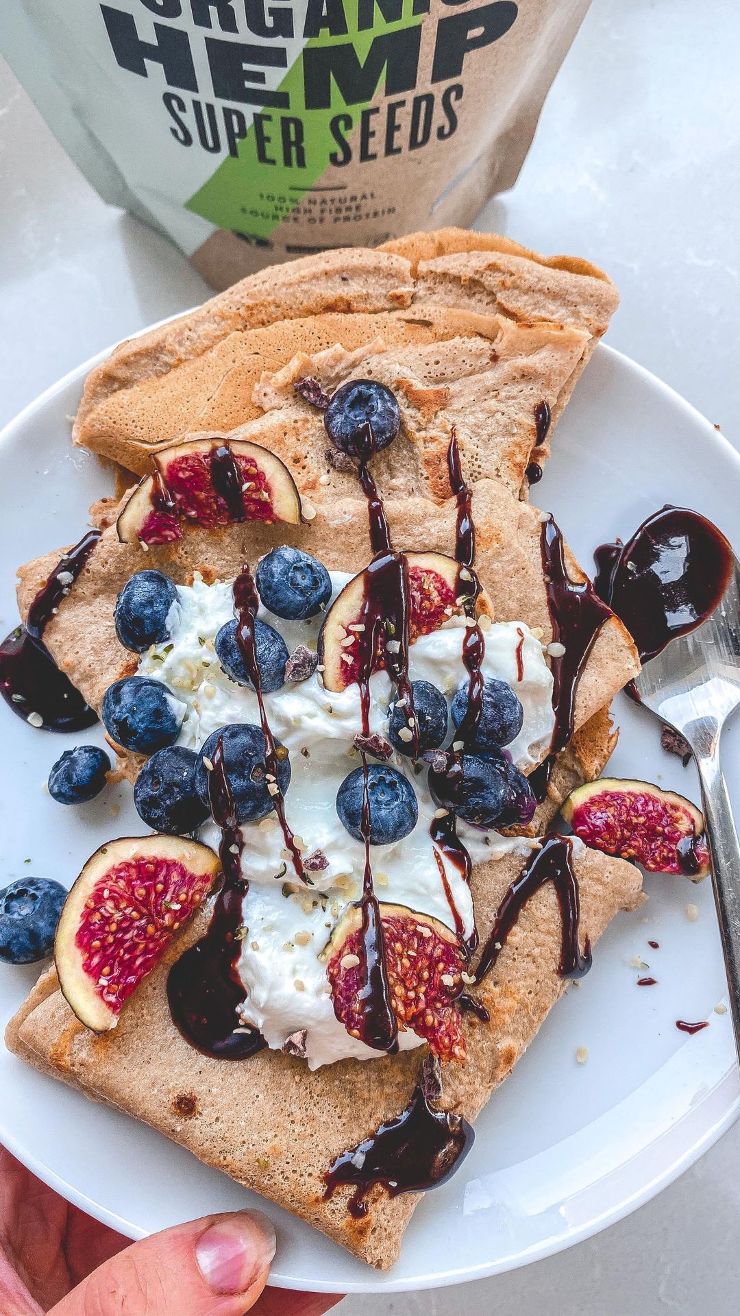 Chocolate Protein Crepes