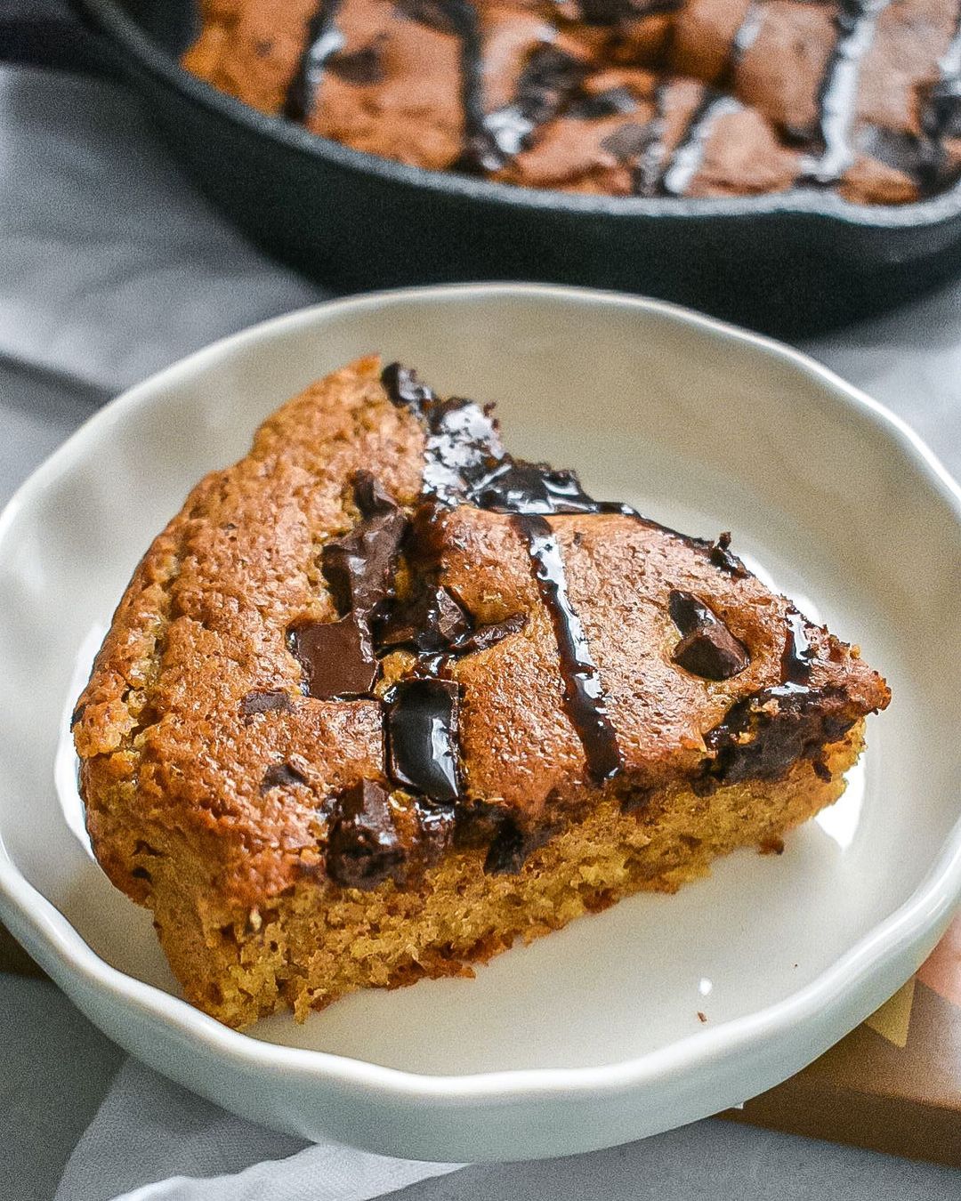 Dark Chocolate Almond Cookie Skillet