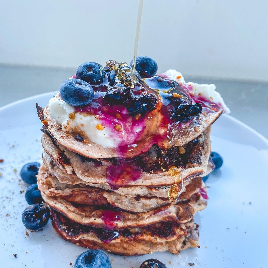 Blueberry Protein Pancakes