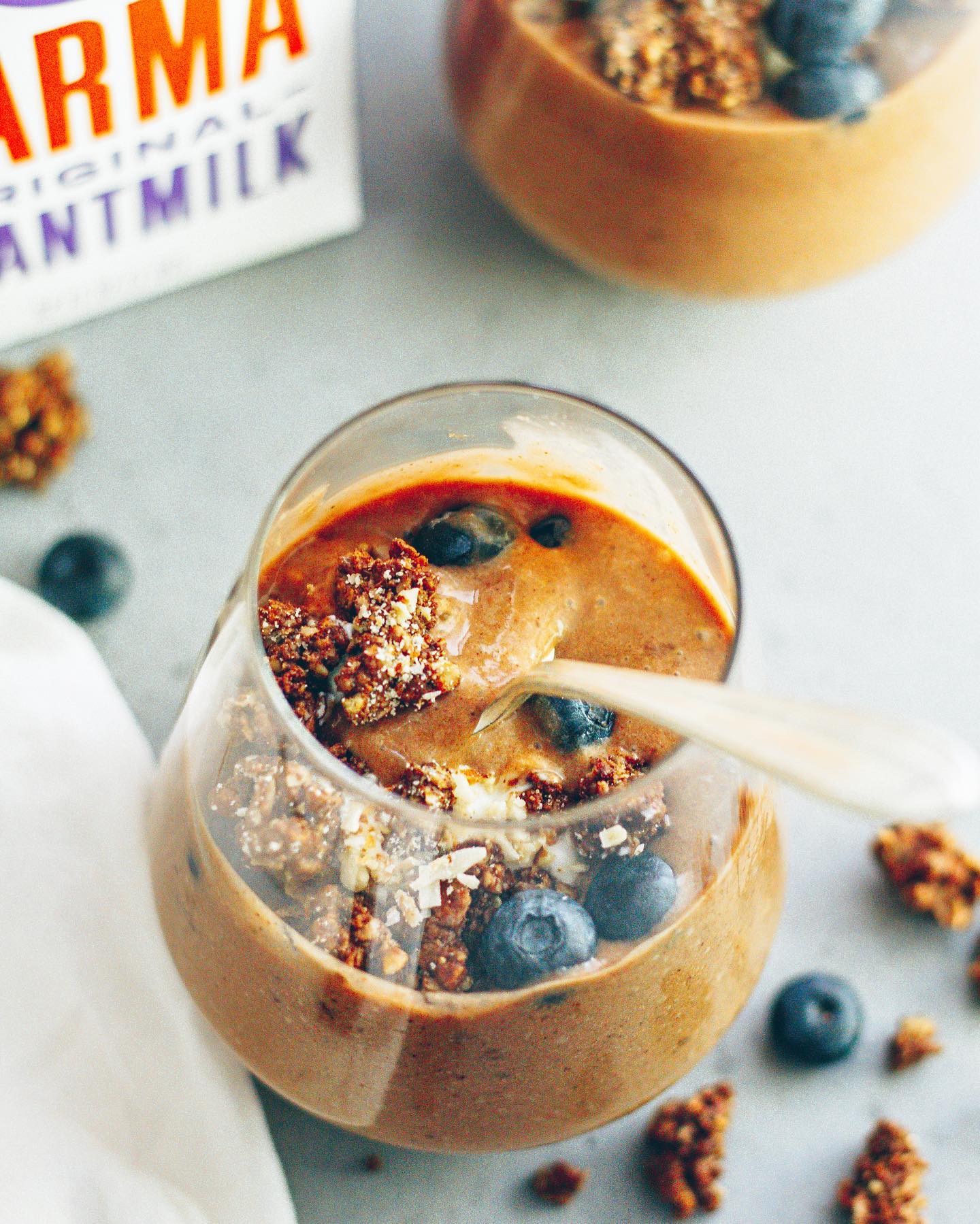 Creamy Chocolate Peanut Butter Cup Smoothie Parfait